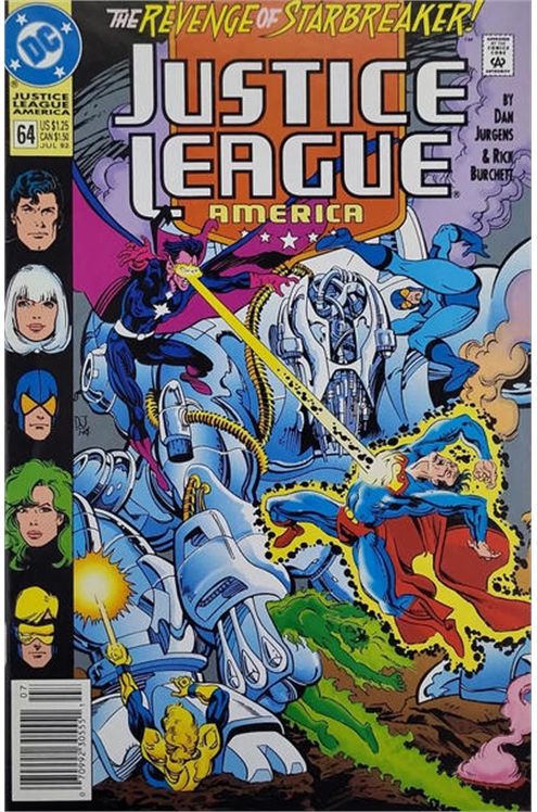 Justice League America #64 [Newsstand]-Very Good (3.5 – 5) (1989)