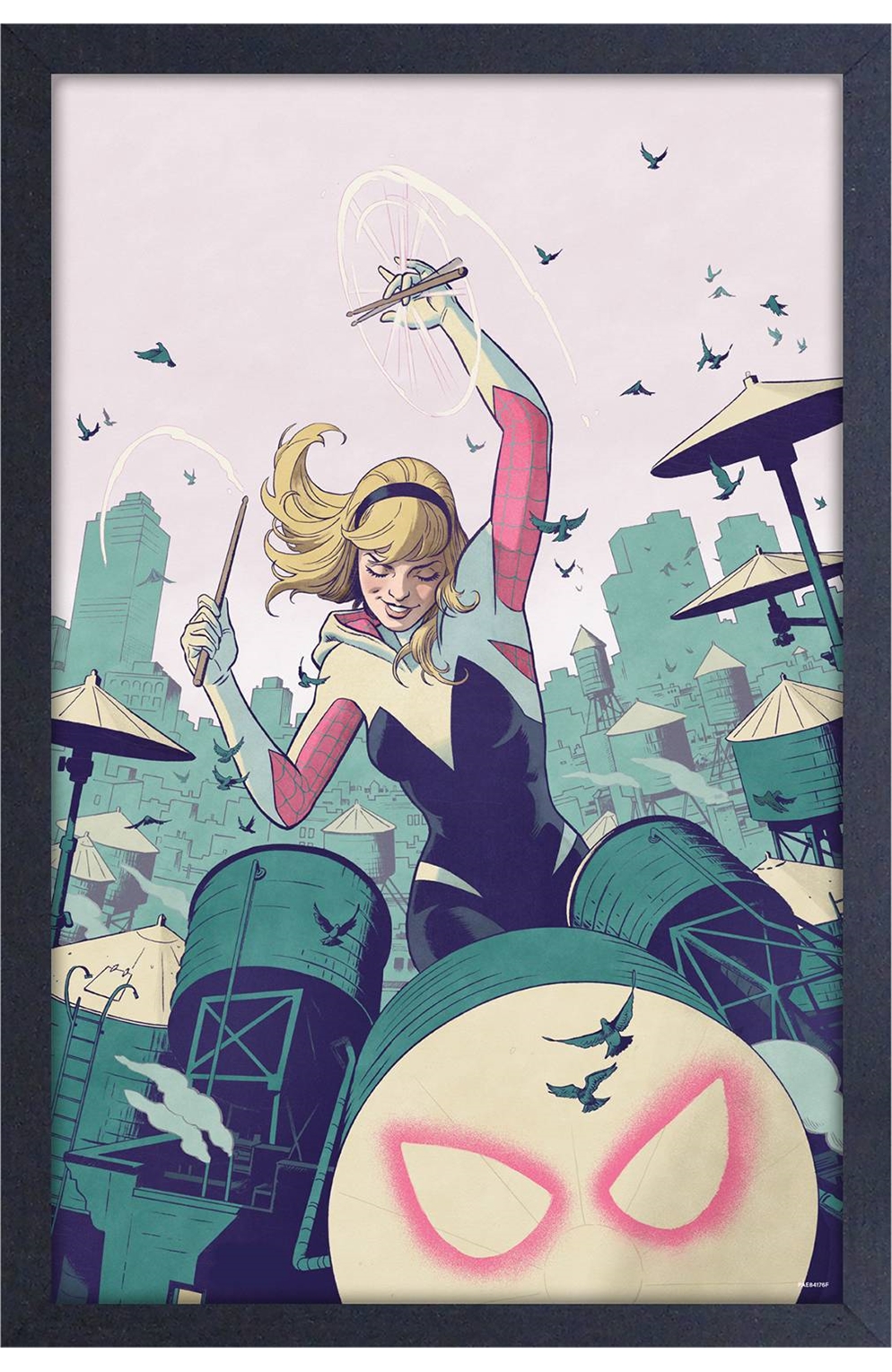 Spider-Man Gwen Drumming Framed Print