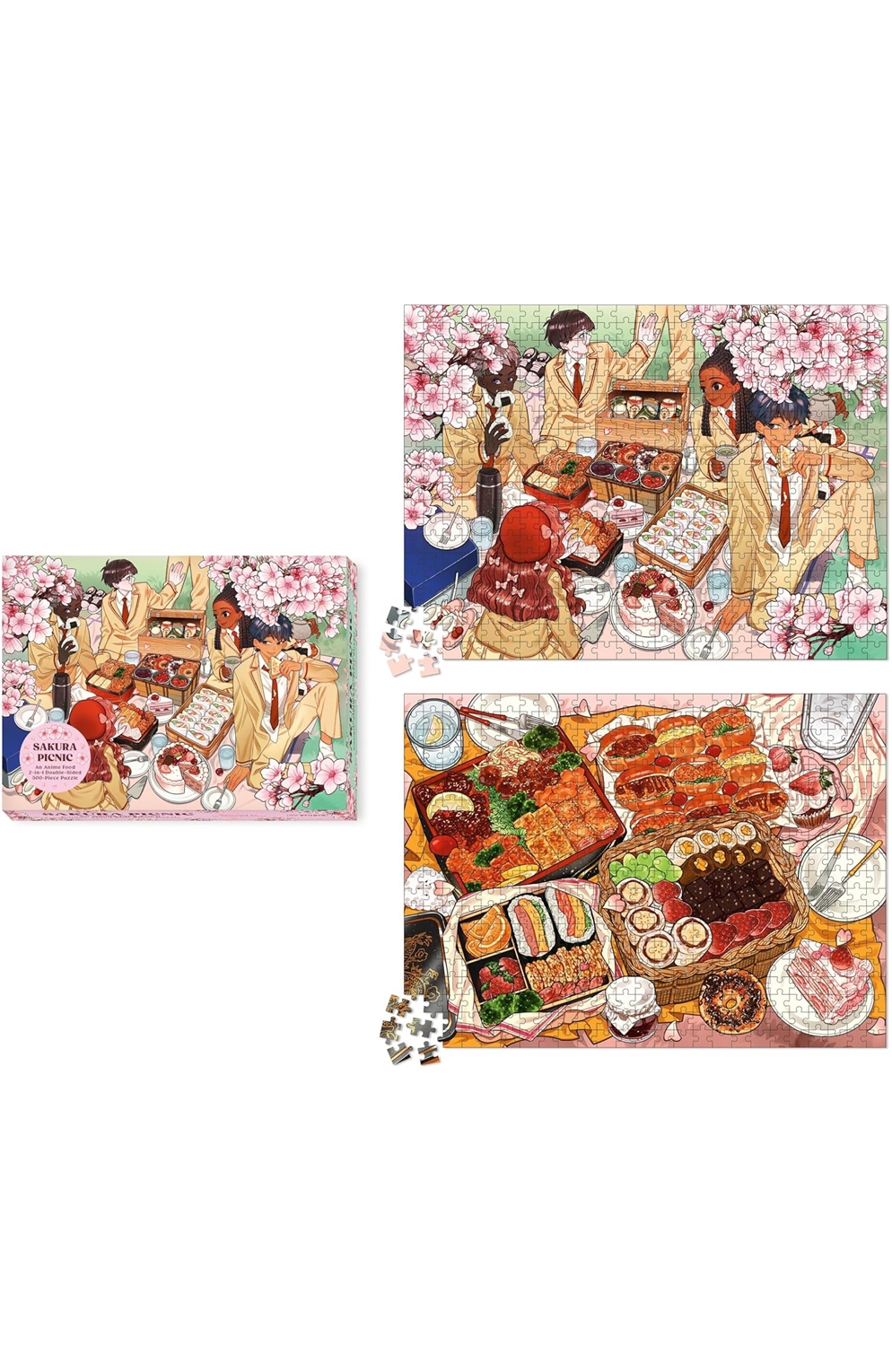 Sakura (Cherry Blossom) Picnic: An Anime Food 2-In-1 Double-Sided 500-Piece Puzzle