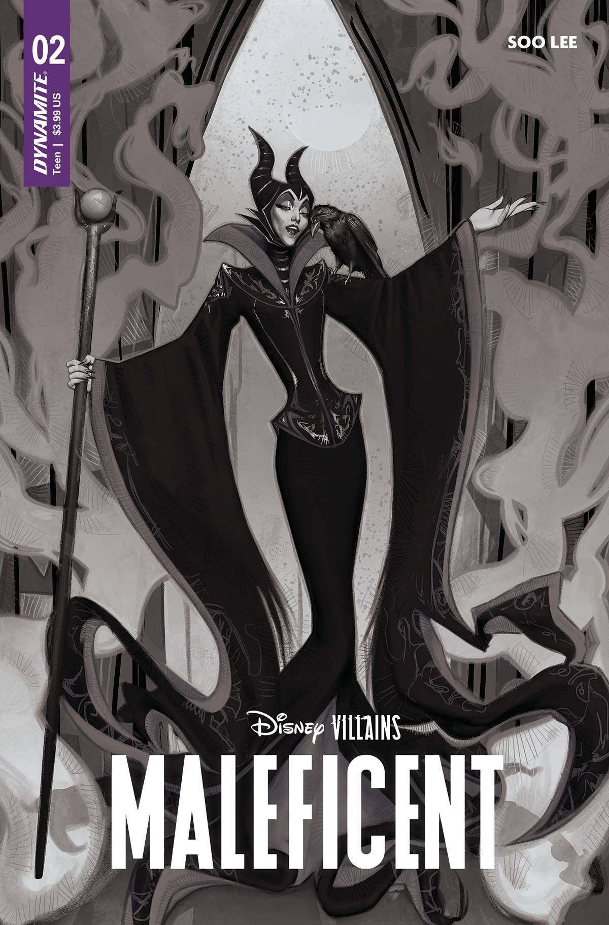 Disney Villains Maleficent #2 Cover R 7 Copy Last Call Incentive Puebla  Black & White