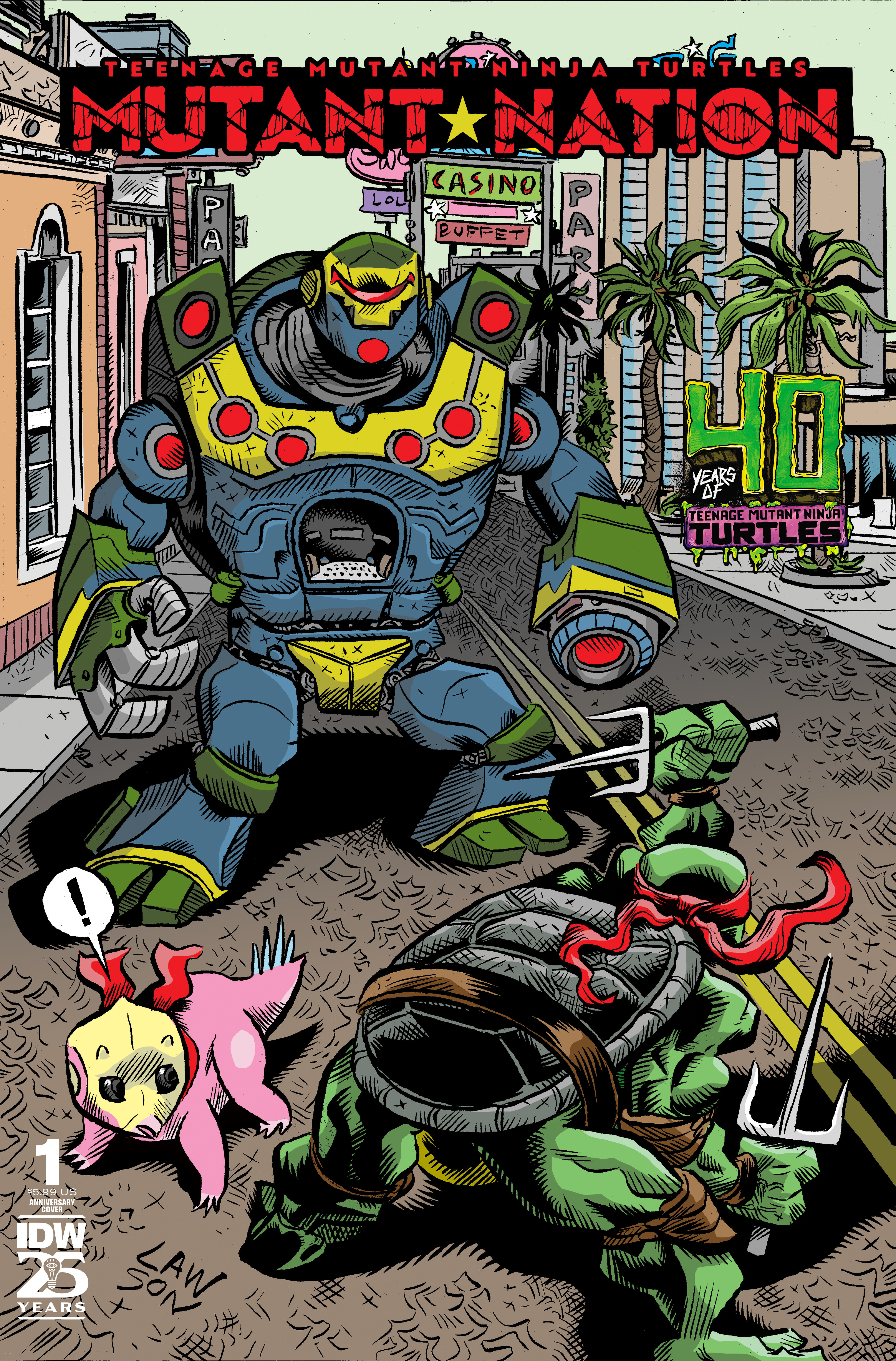 Teenage Mutant Ninja Turtles: Mutant Nation #1 Cover 40th Anniversary Lawson