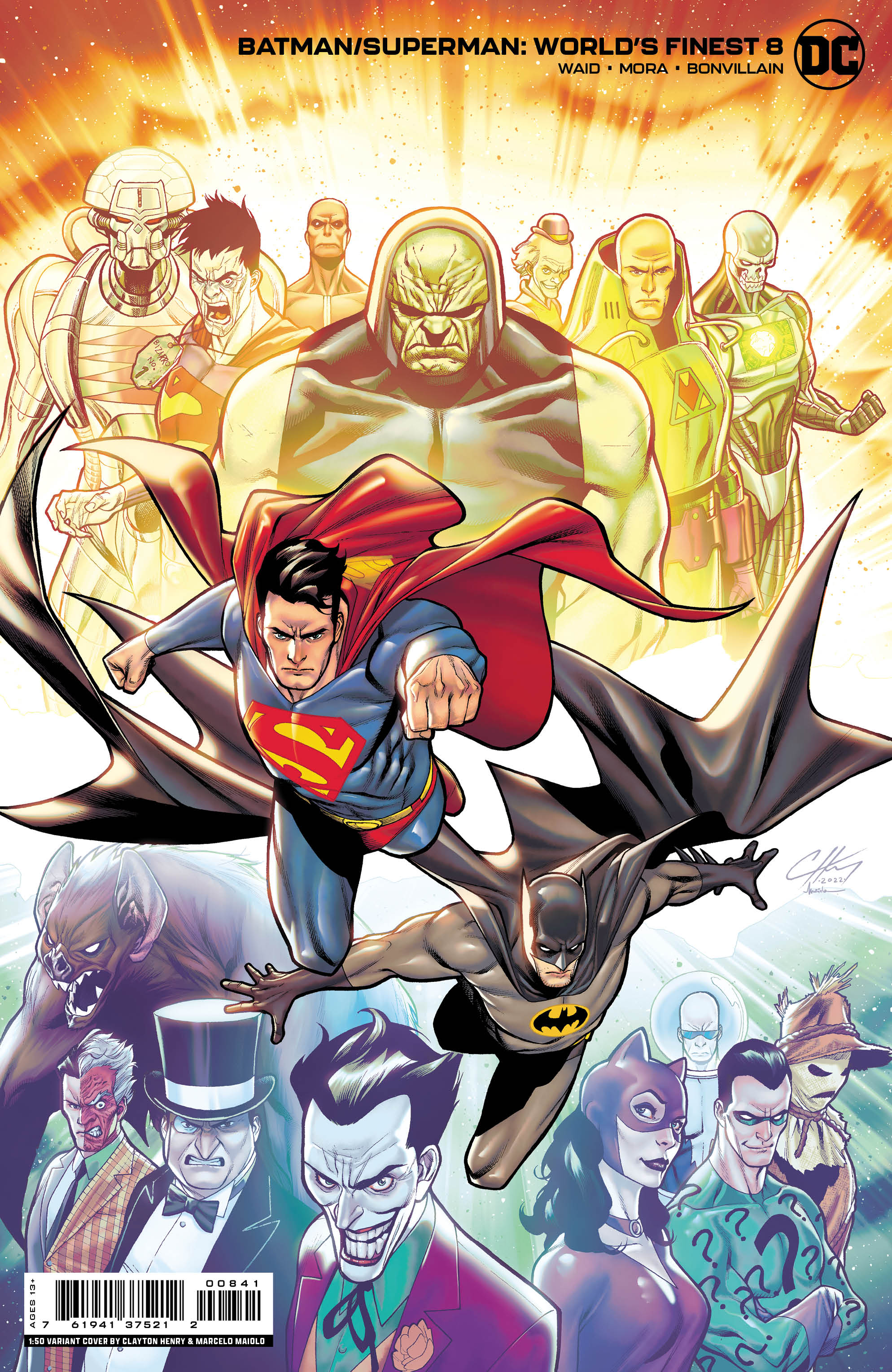 Batman Superman Worlds Finest #8 Cover D 1 For 50 Incentive Clayton Henry Card Stock Variant