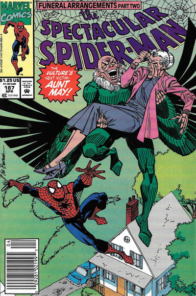 The Spectacular Spider-Man #187 [Newsstand]-Fine (5.5 – 7)