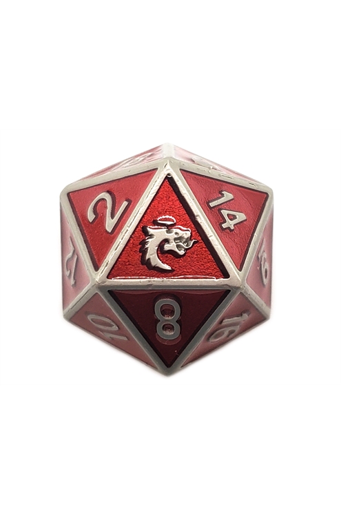 Old School Dnd Rpg Metal D20: Elven Forged - Metallic Red