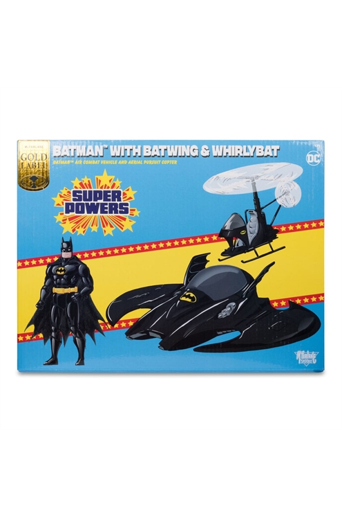 DC Super Powers Batman (Black Suit), The Whirly & The Batwing (Gold Label) (Sdcc) 