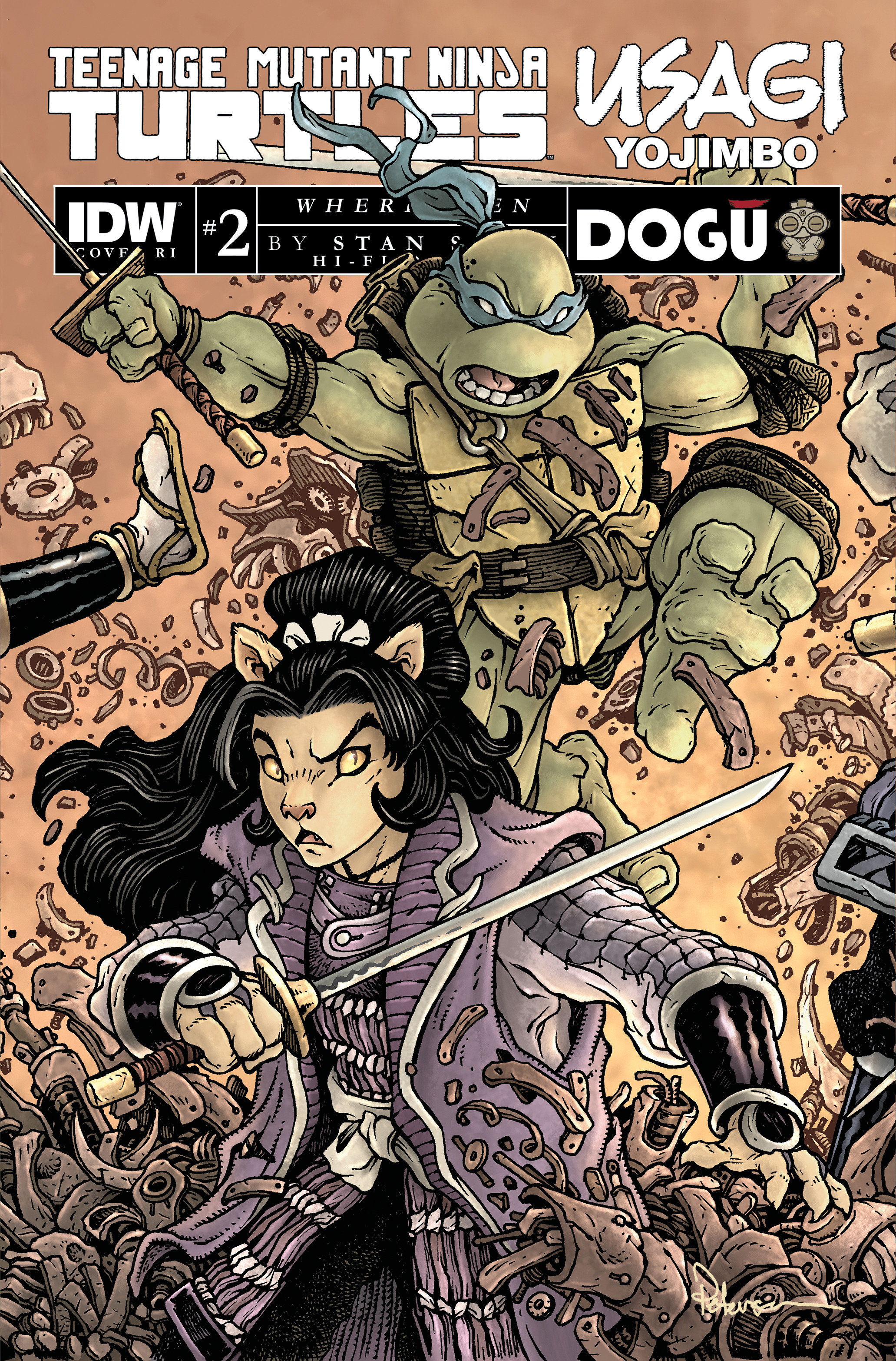 Teenage Mutant Ninja Turtles/Usagi Yojimbo WhereWhen #2 Cover E 1 for 50 Incentive Petersen