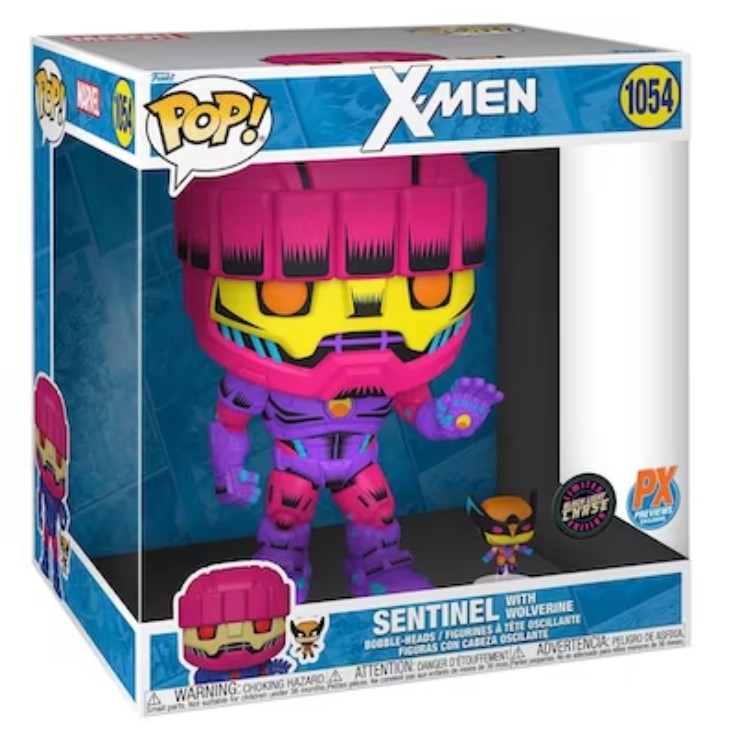 Pop! Jumbo X-Men Sentinel & Wolverine Previews Exclusive Limited Edition Black Light Chase Figure
