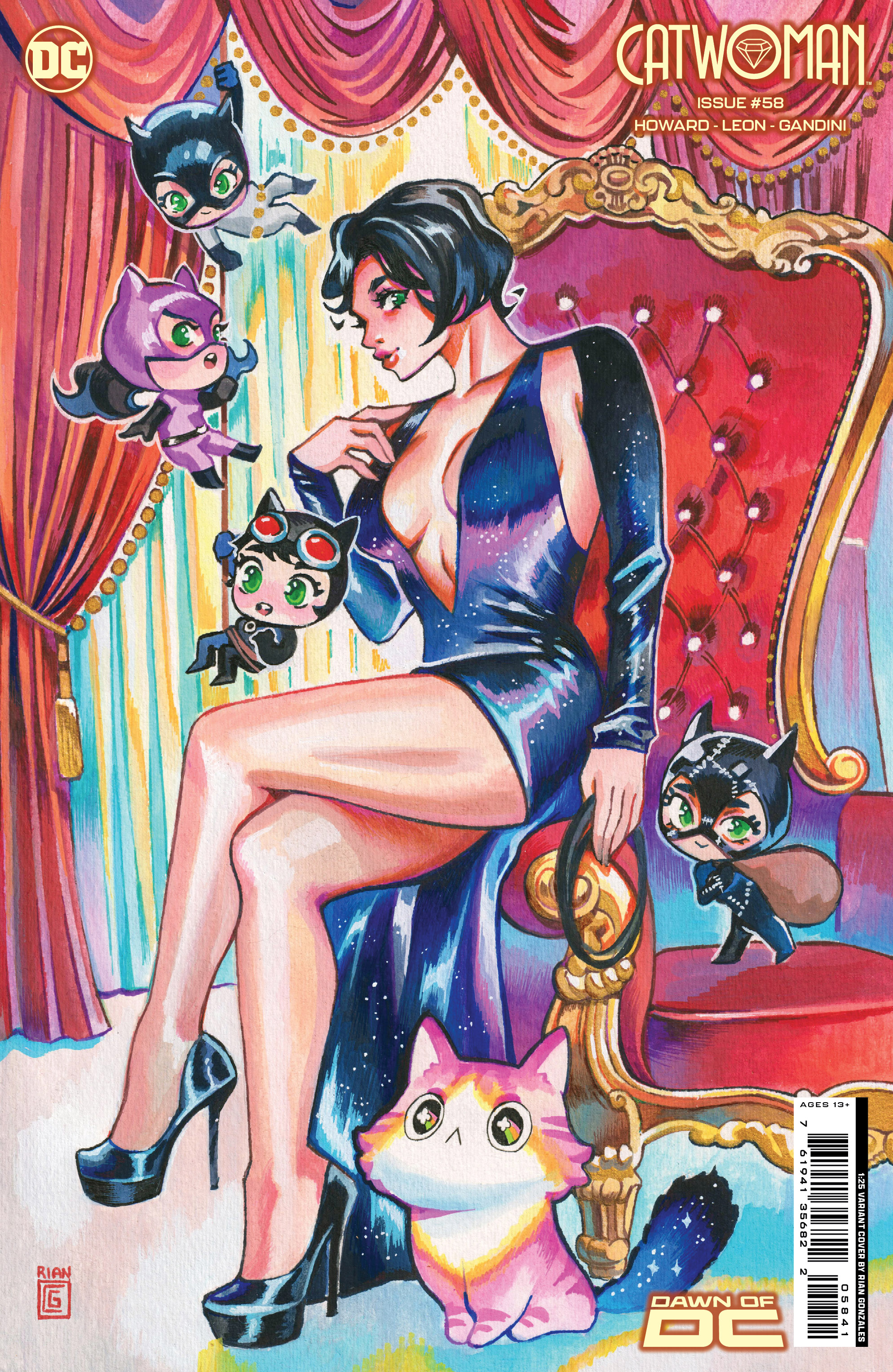 Catwoman #58 Cover E 1 for 25 Incentive Rian Gonzales Card Stock Variant (Batman Catwoman The Gotham War)