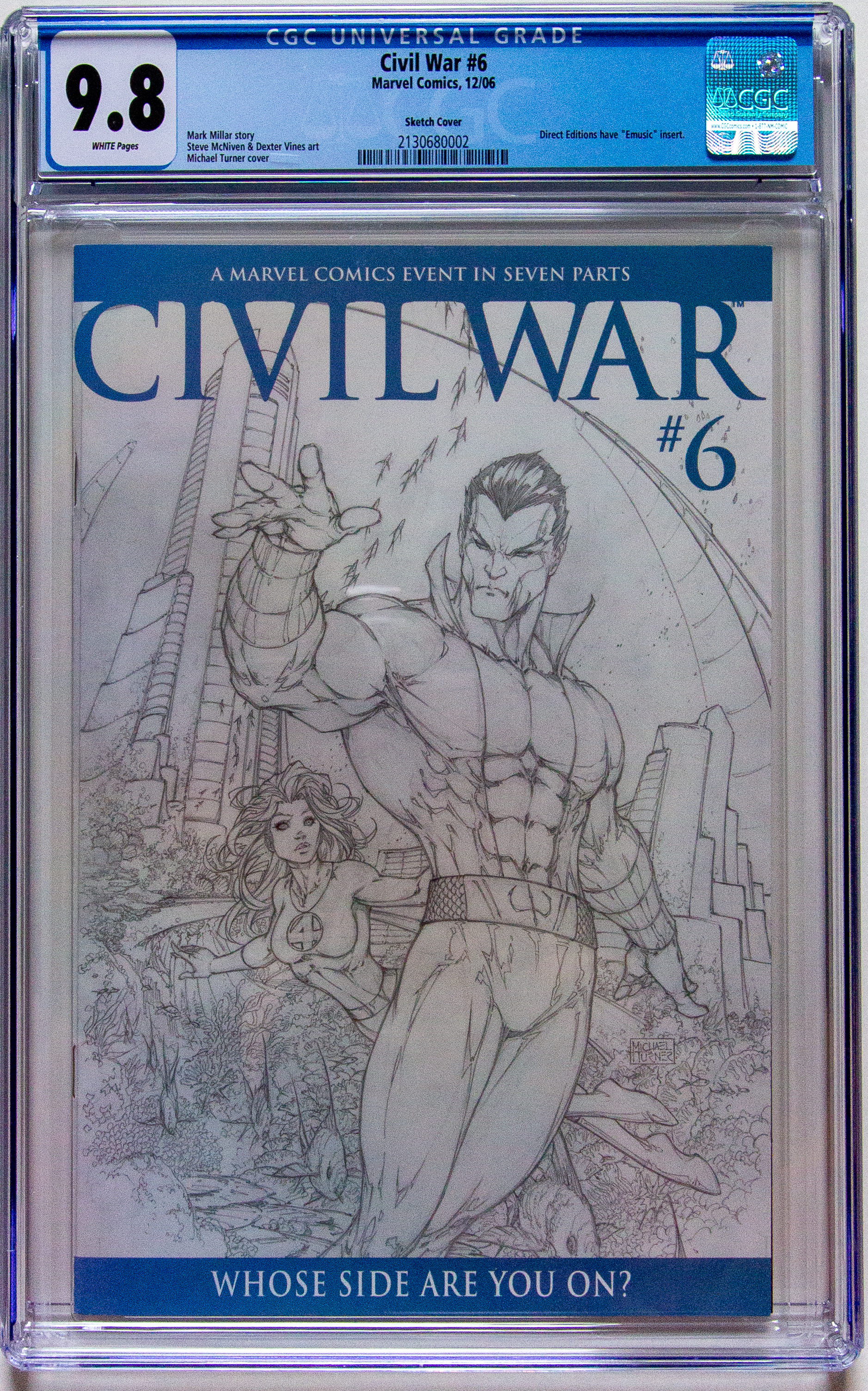 Civil War #6 Sketch Variant CGC 9.8