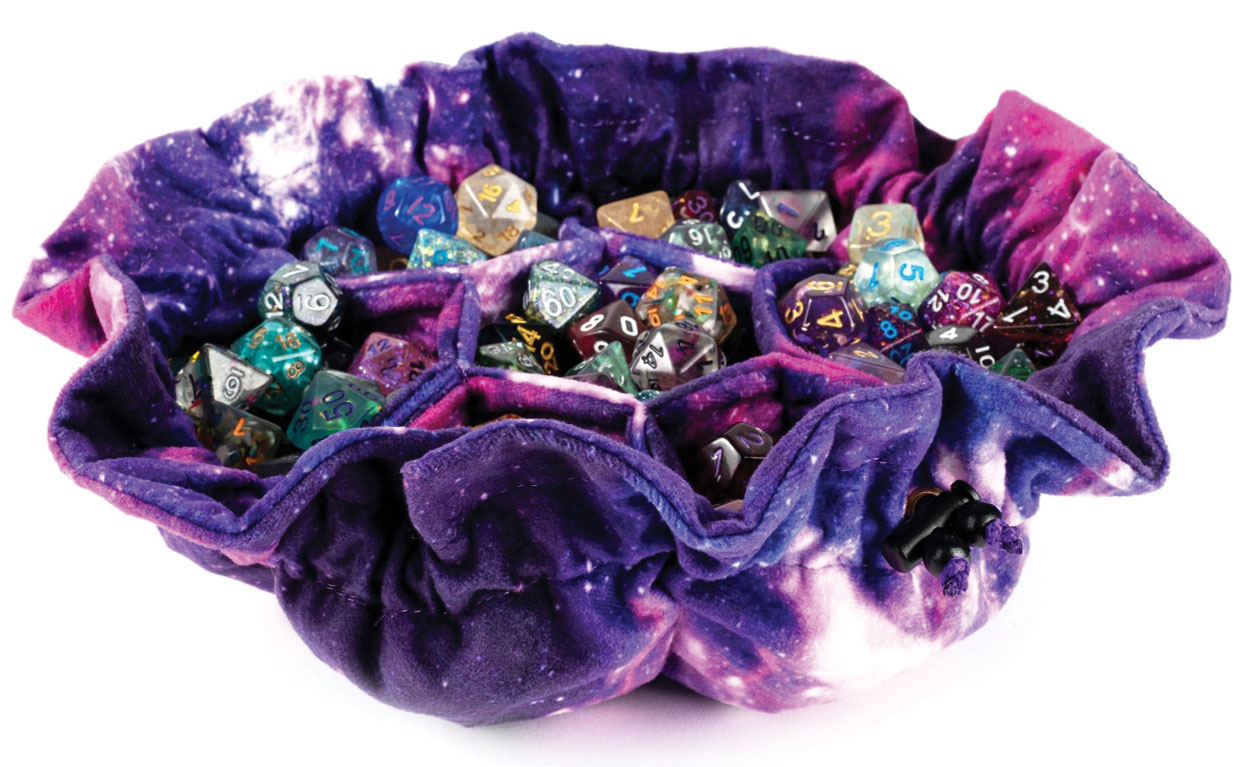Velvet Dice Bag With Compartments: Nebula