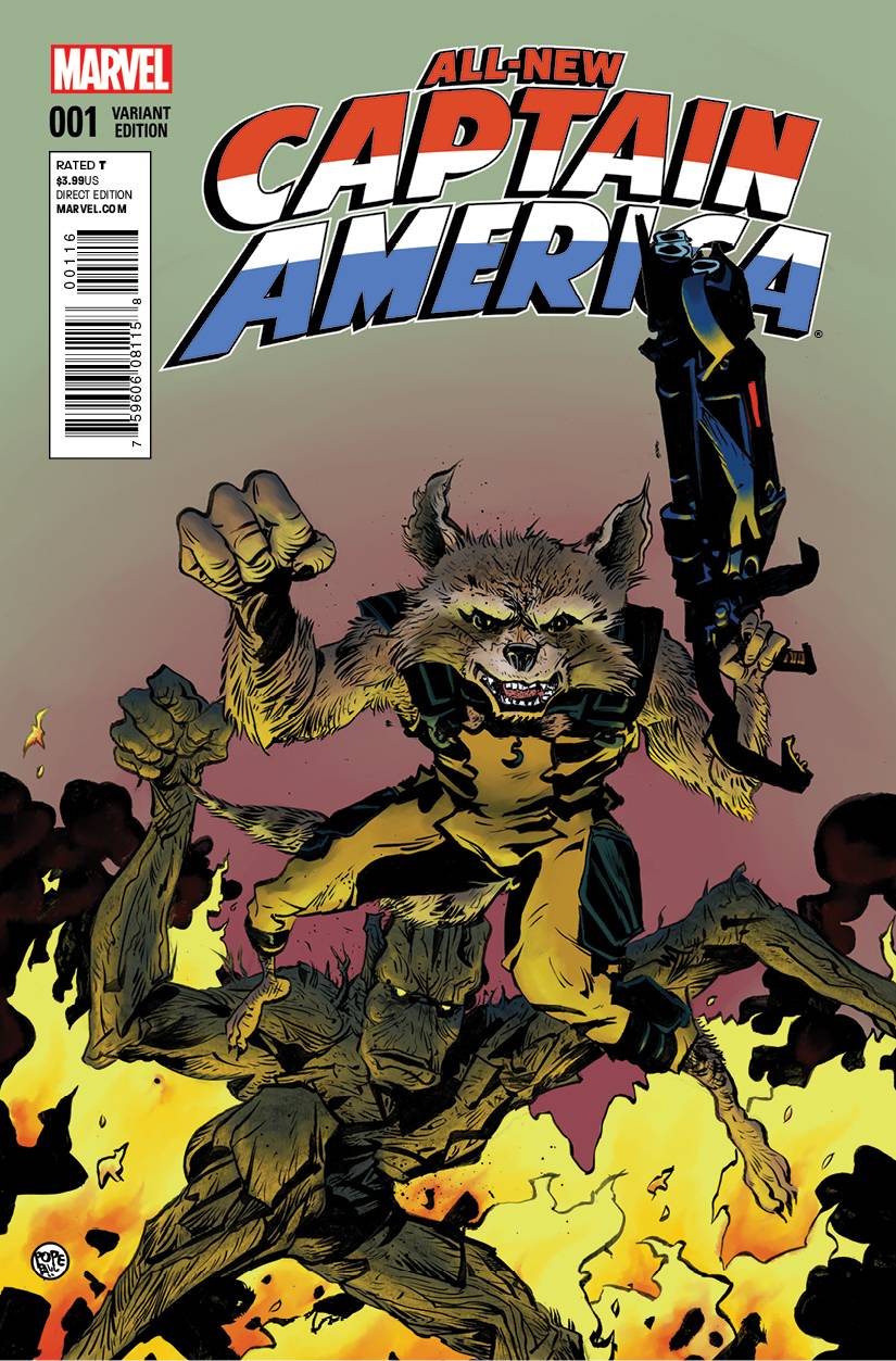 All New Captain America #1 Rocket Raccoon And Groot Variant