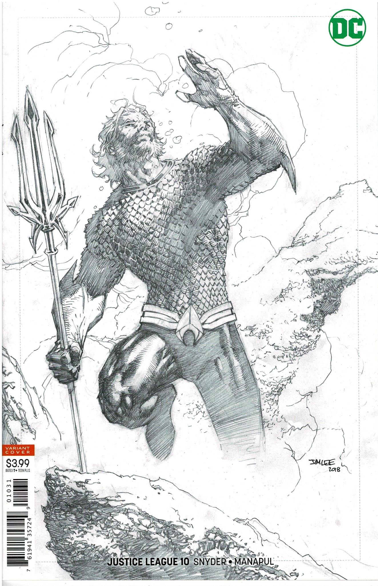 Justice League #10 Jim Lee Pencil Variant Edition (Drowned Earth) (2018)
