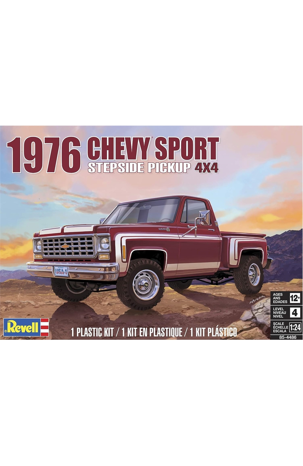'76 Chevrolet Sport Stepside Pickup 4X4 Model Kit 1:24