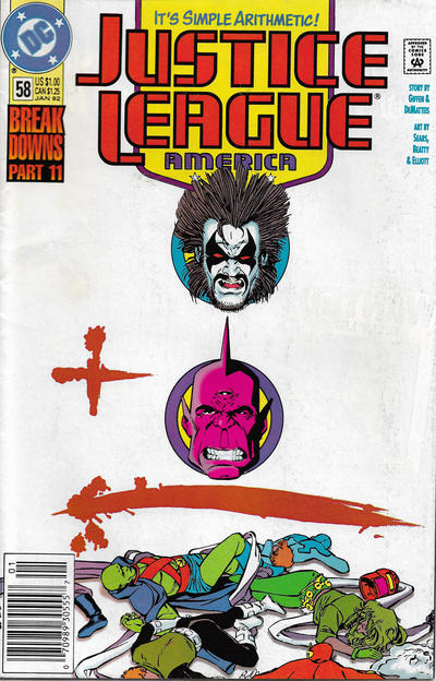 Justice League America #58 (1989)[Newsstand]-Fine (5.5 – 7)