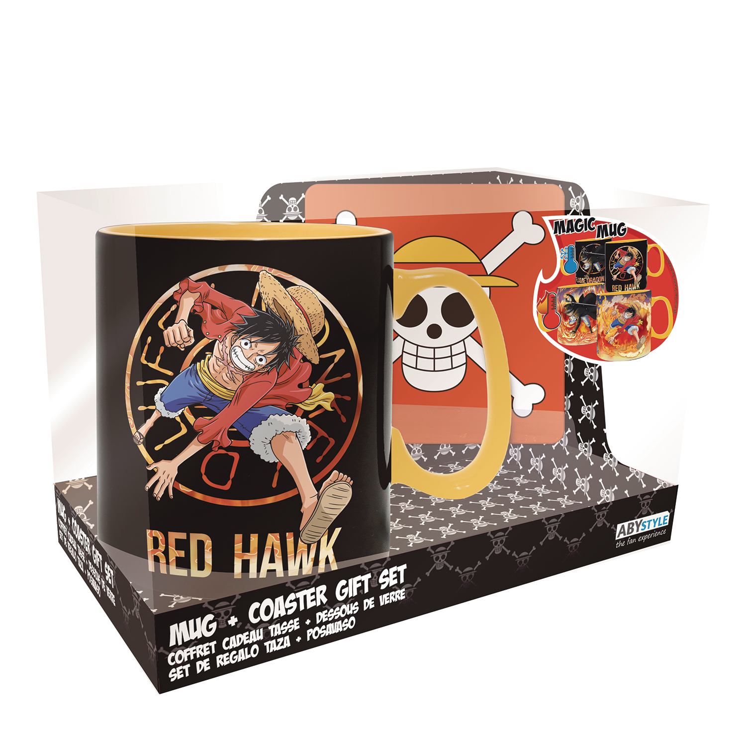 One Piece Cross Bones Heat Change Mug & Coaster Gift Set