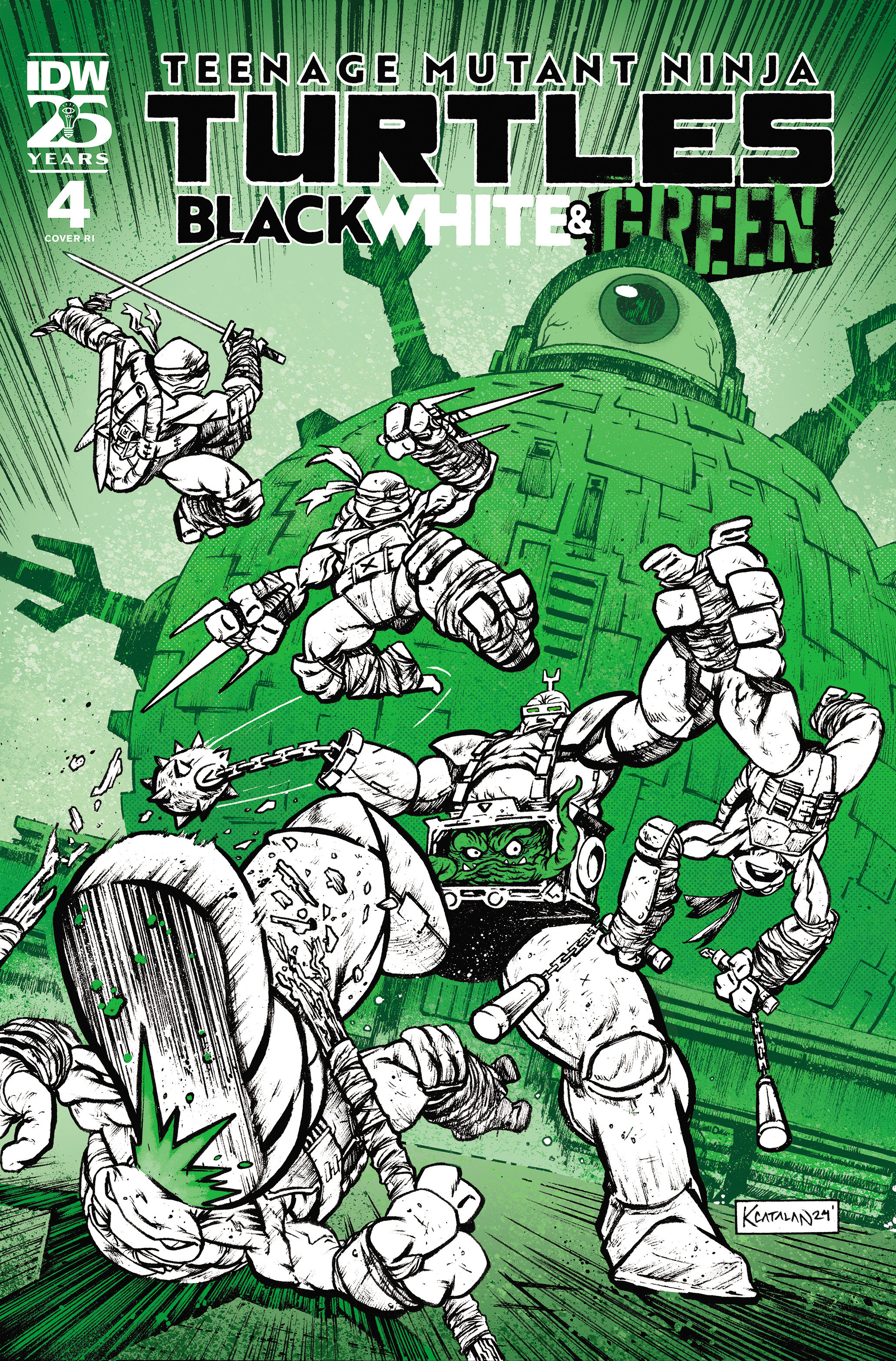 Teenage Mutant Ninja Turtles: Black White & Green #4 Cover Catalan Foil Variant 1 for 10 Incentive Variant