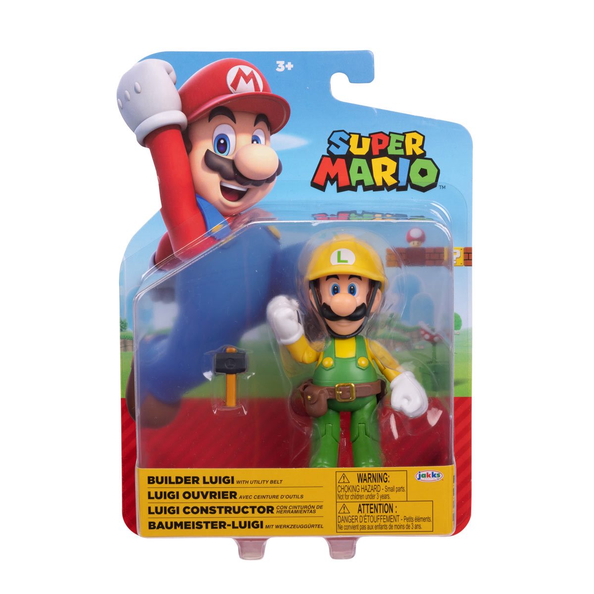 Super Mario 4in Builder Luigi Figure