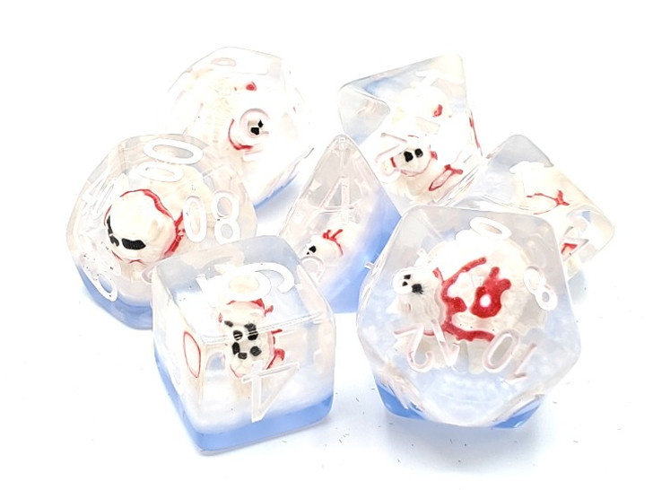 Old School 7 Piece Dnd RPG Dice Set Animal Kingdom - Polar Bear Dive