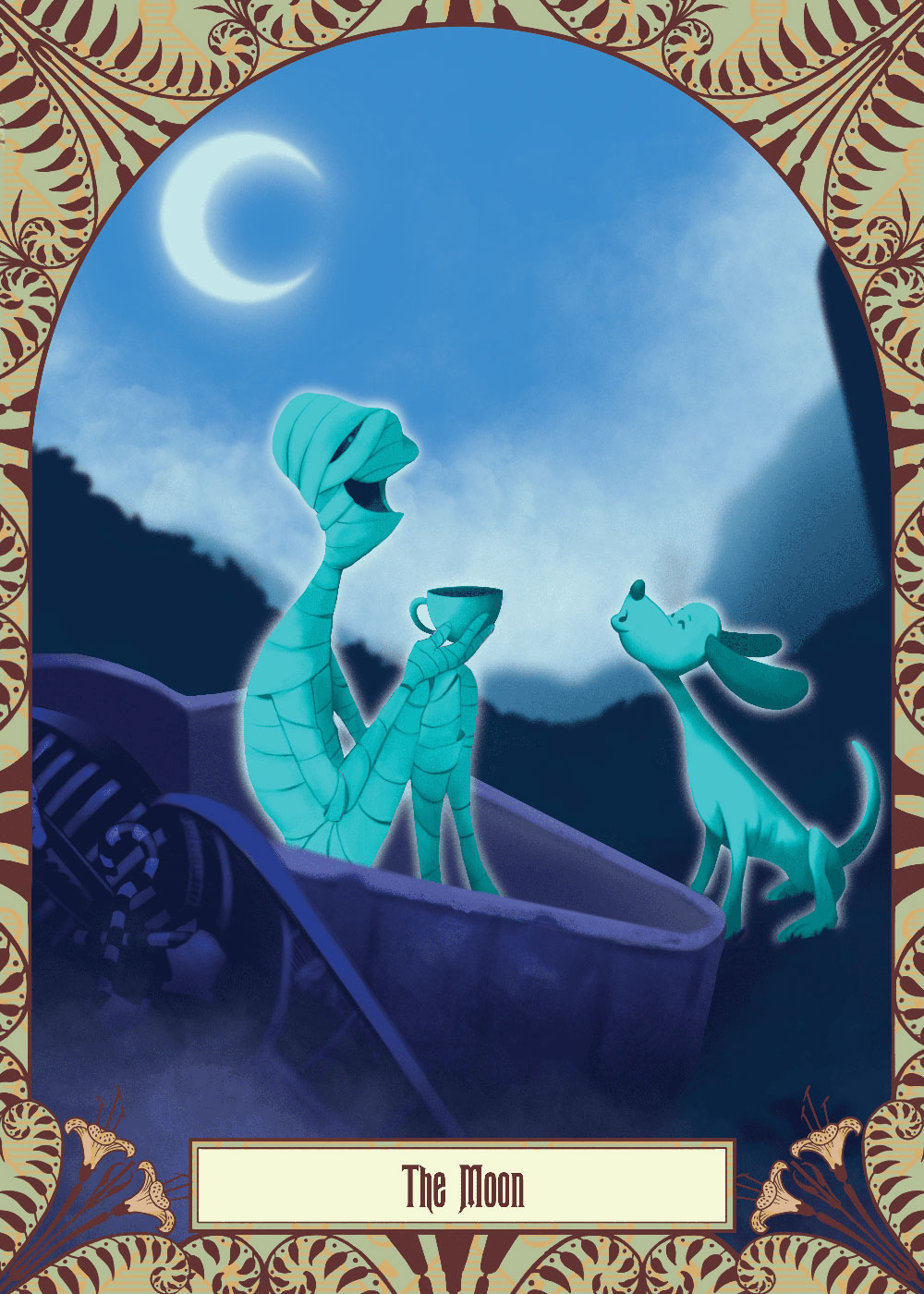 Leann Hill Art - Haunted Mansion Tarot The Moon (Small)