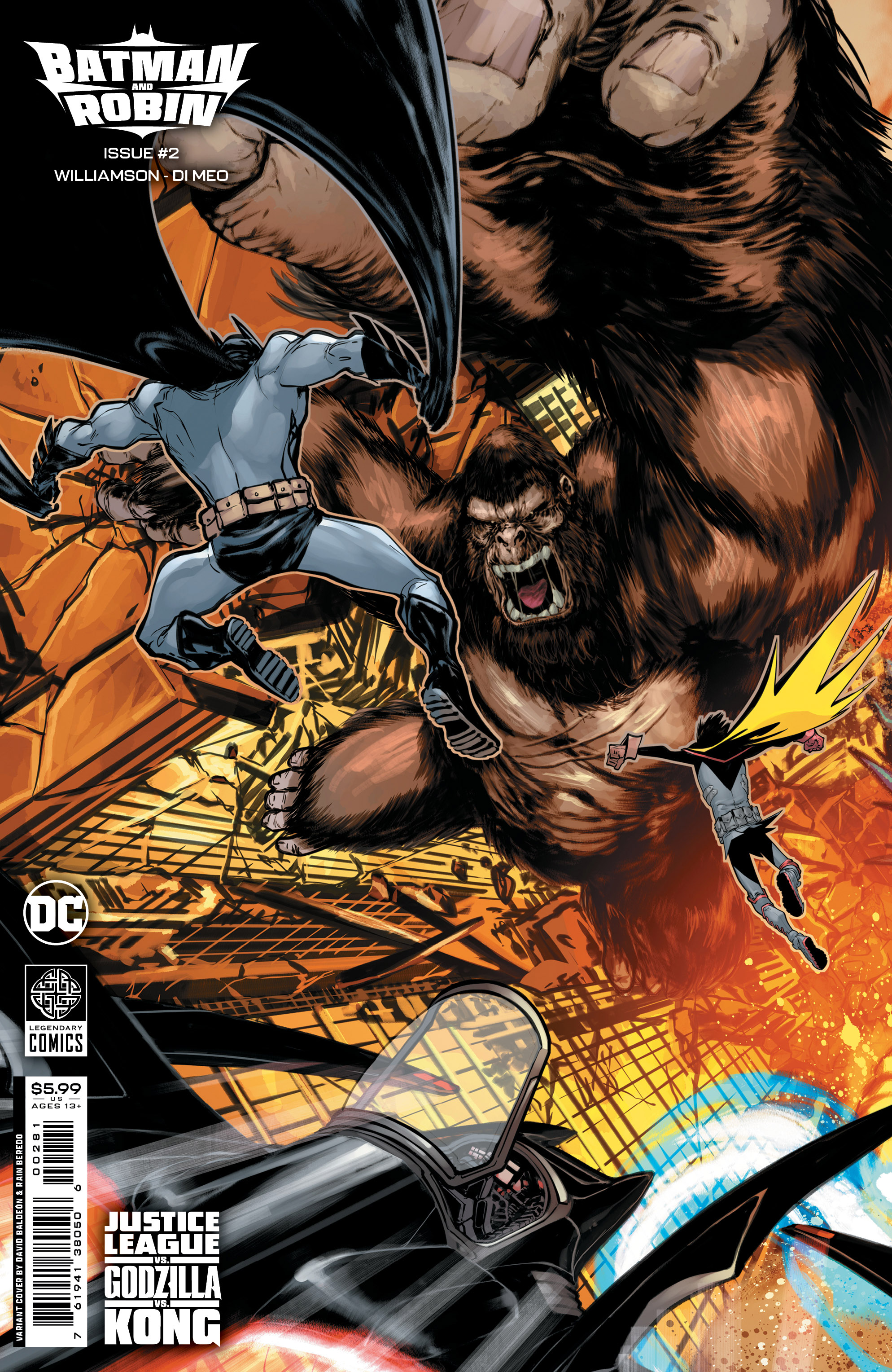 Batman and Robin #2 Cover H Justice League Vs Godzilla Vs Kong Card Stock Variant
