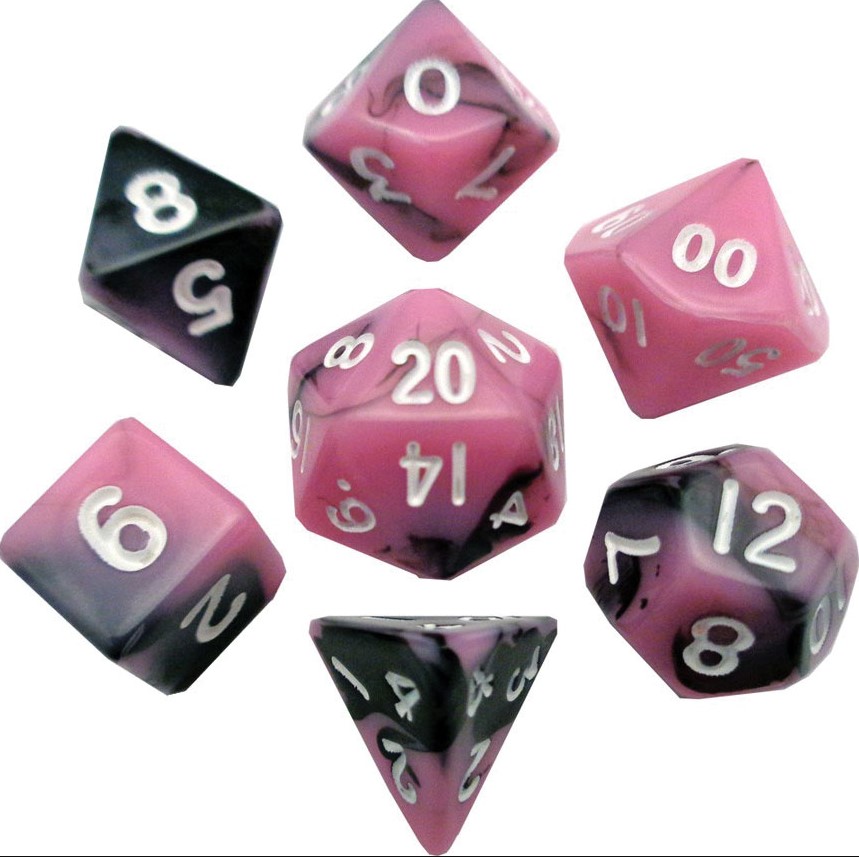 7-Set Mini: 10mm: ETHEREAL LIGHT PURPLE WITH WHITE NUMBERS