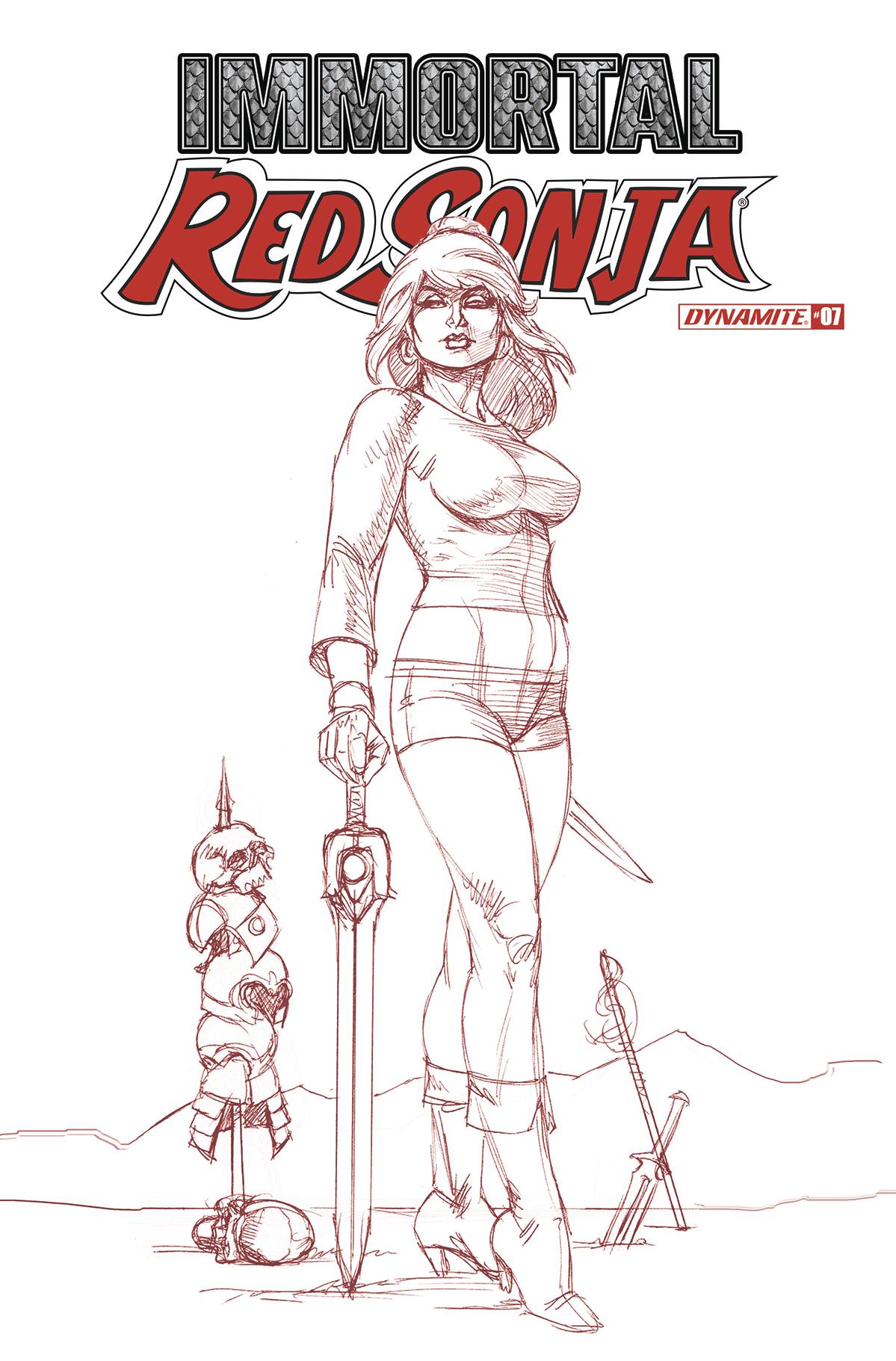 Immortal Red Sonja #7 Cover Q 1 for 10 Last Call Incentive Linsner Fiery Red