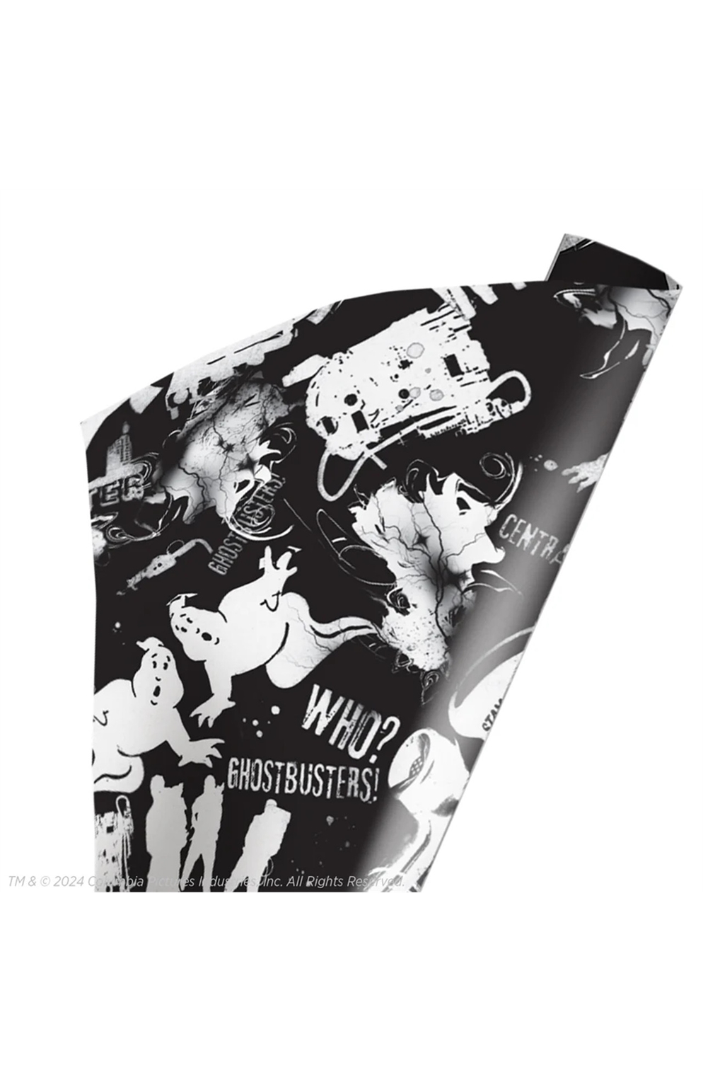 Ghostbusters Retro Wrapping Paper Black And White