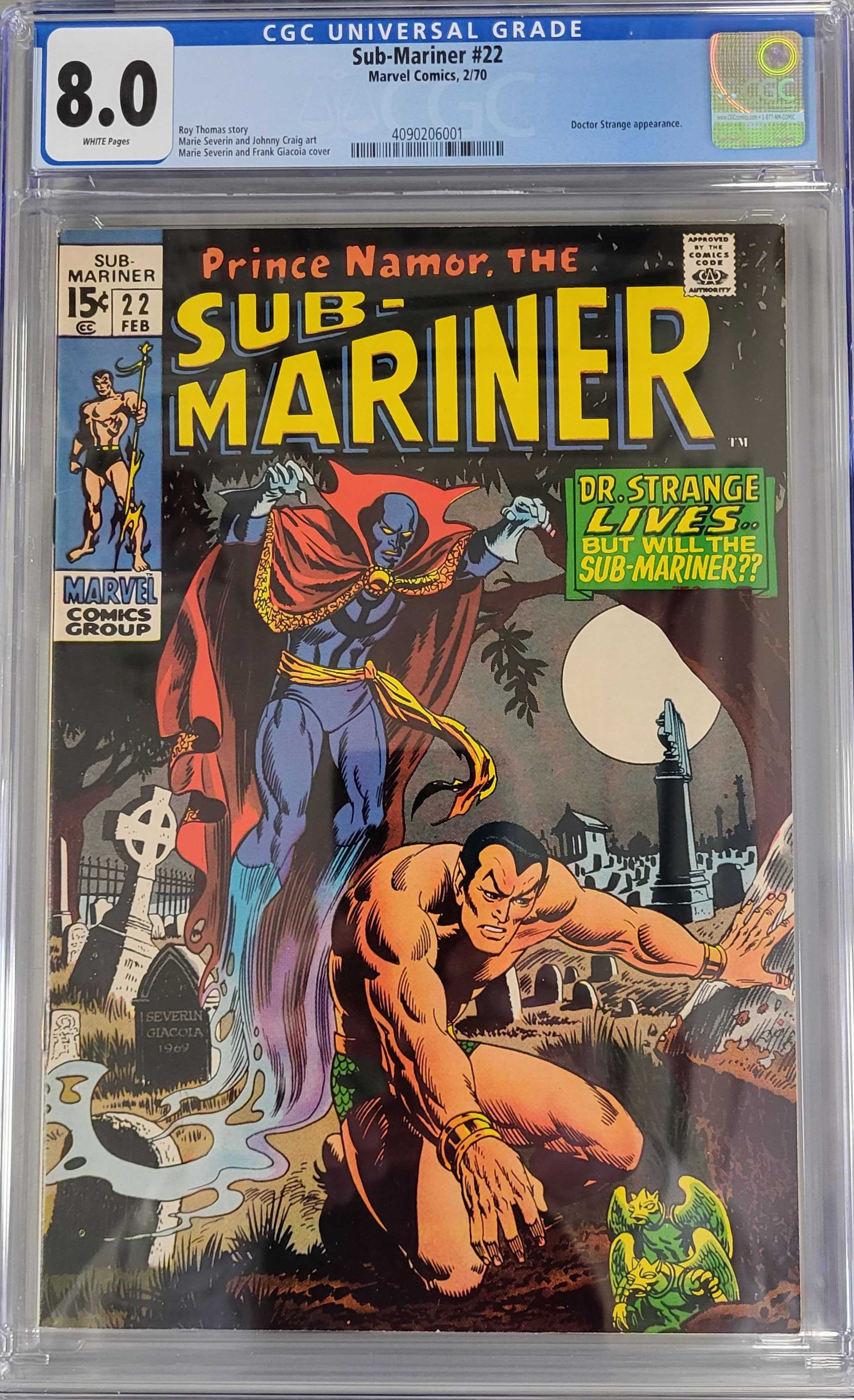 Sub-Mariner #22 (Marvel 1970) Cgc 8.0