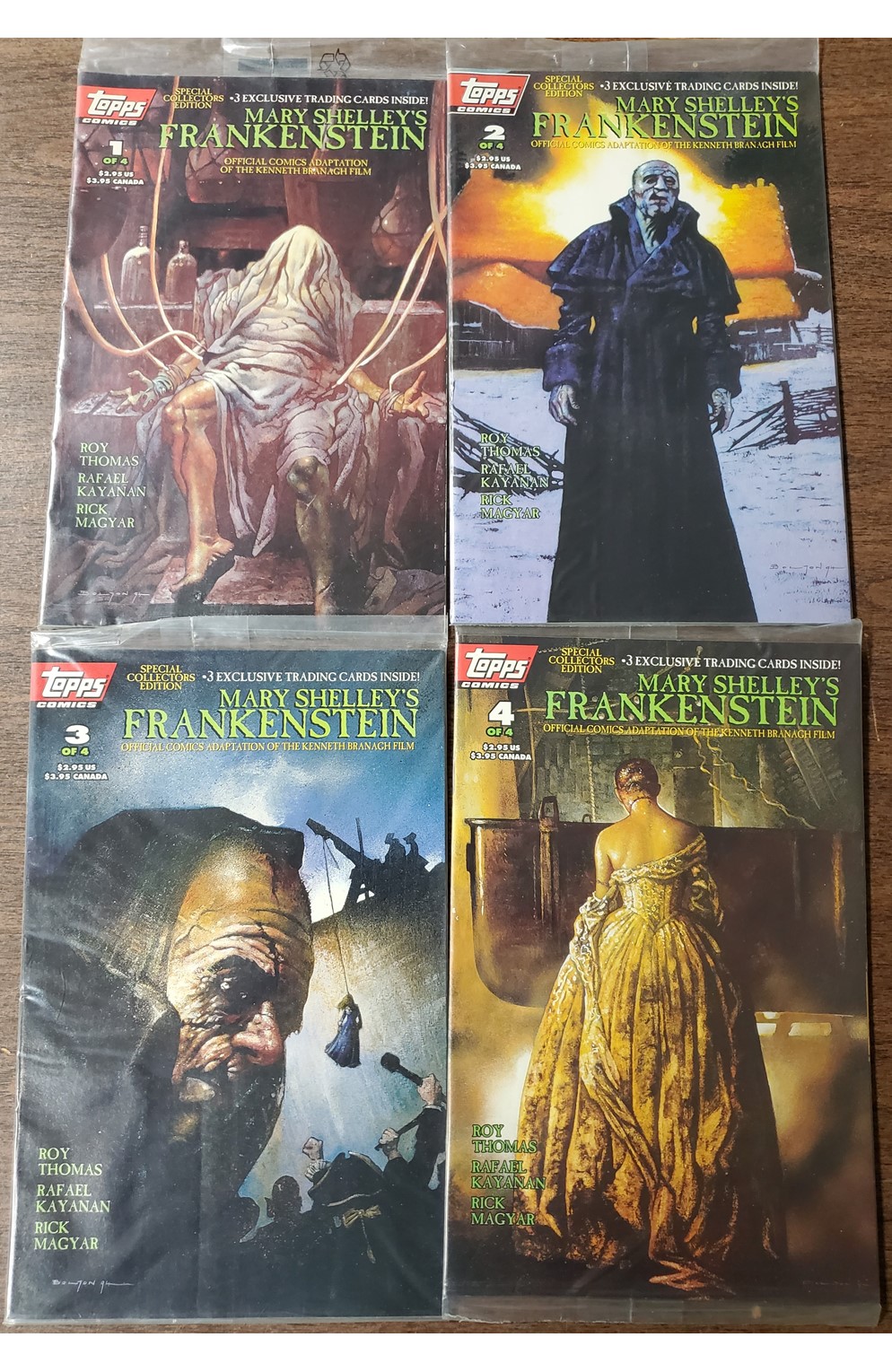 Mary Shelley's Frankenstein Collectors Edition #1-4 (Topps 1994) Set 