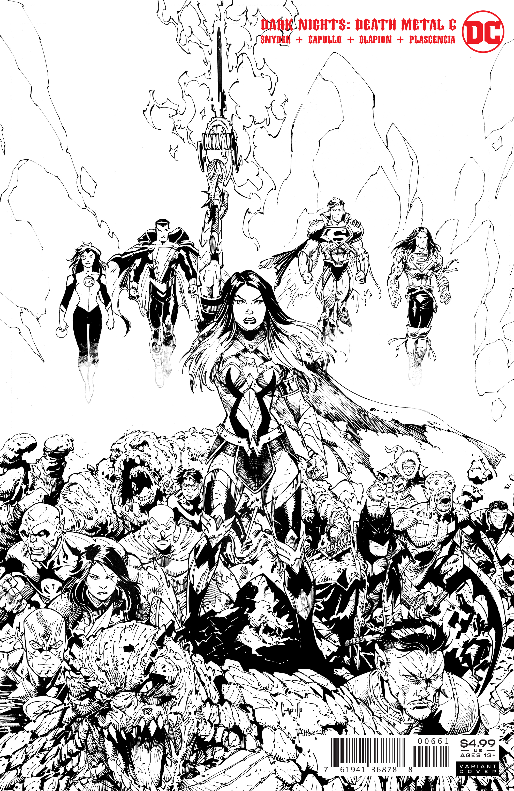 Dark Nights Death Metal #6 Incentive 1 In 100 Greg Capullo Black & White Variant (Of 7)