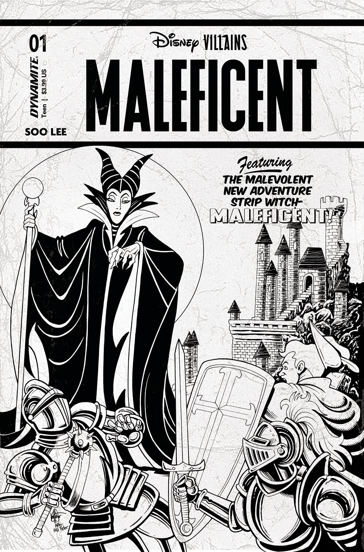 Disney Villains Maleficent #1 Cover Z 7 Copy Last Call Incentive Haeser Black & White