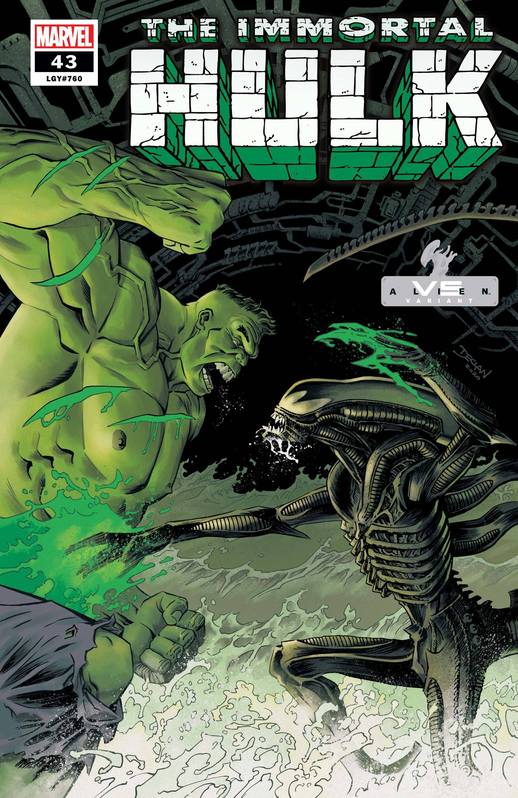 Immortal Hulk #43 Shalvey Marvel Vs Alien Variant (2018)