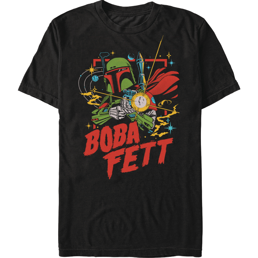 Star Wars Boba Fett Space Retro T-Shirt Medium