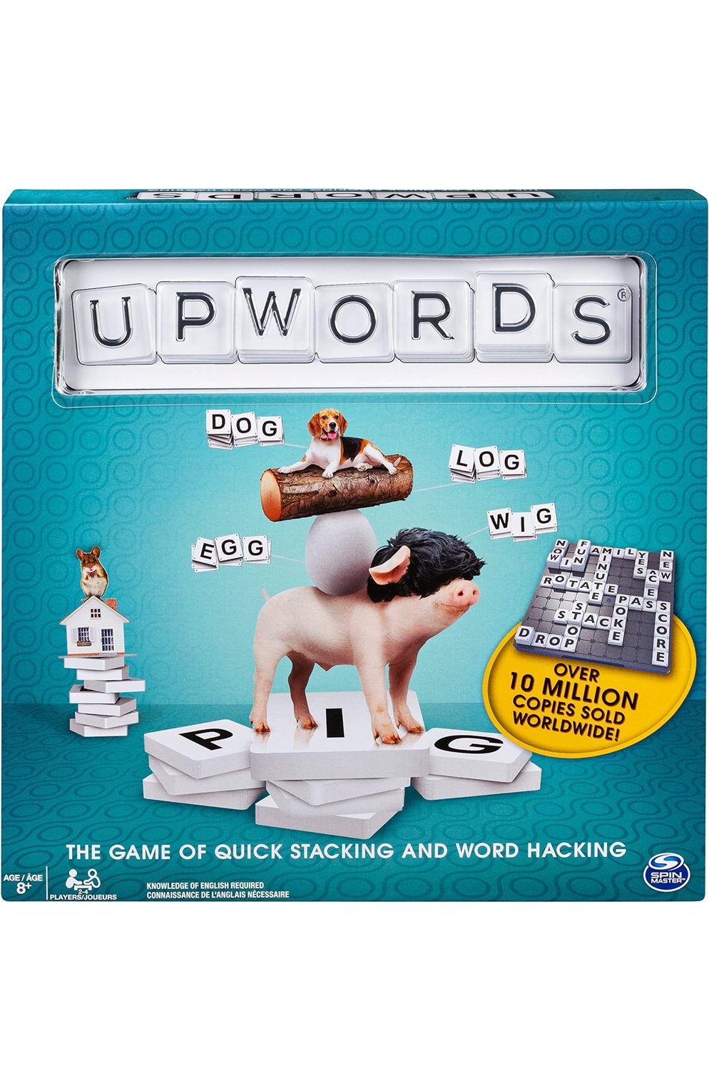 Upwords, The Game of Quick Stacking & Word Hacking With Stackable Letter Tiles 