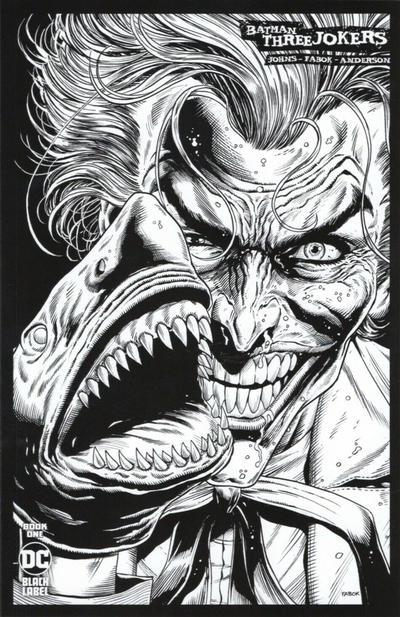 Batman: Three Jokers #1 [Jason Fabok Second Printing Black And White Joker Shark Variant Cover-Near 