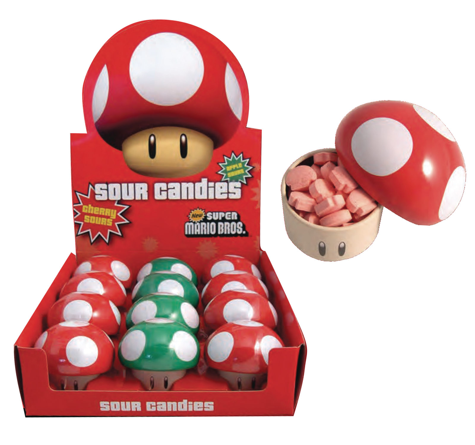 Nintendo Super Mario Bros Mushroom Sours 12ct Display