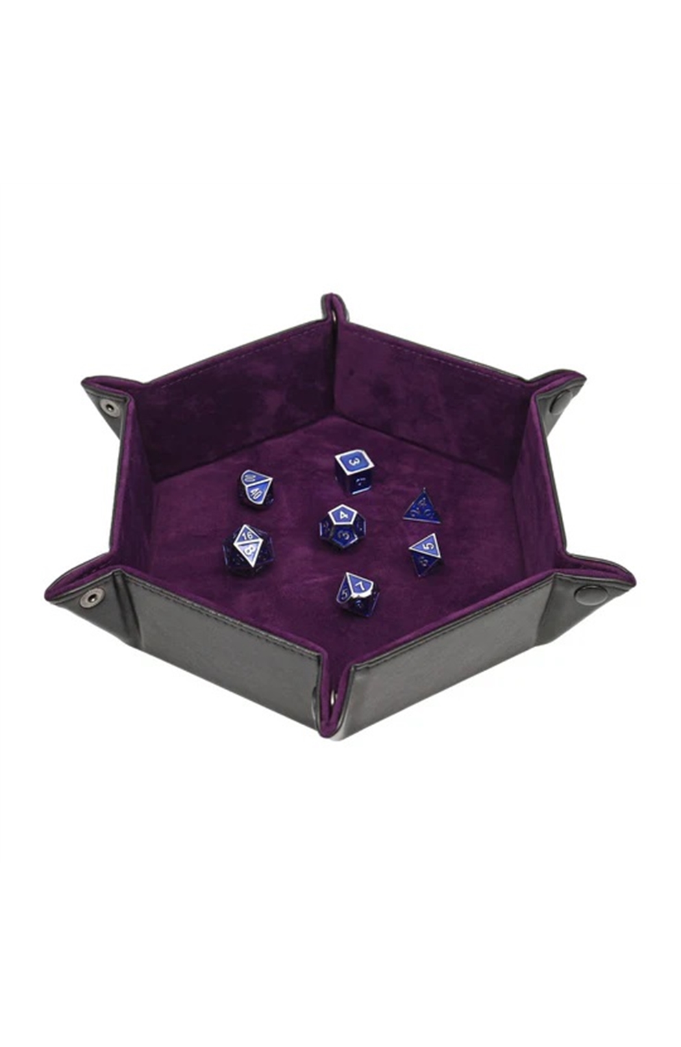 Hexagon Snap Folding Dice Tray Purple