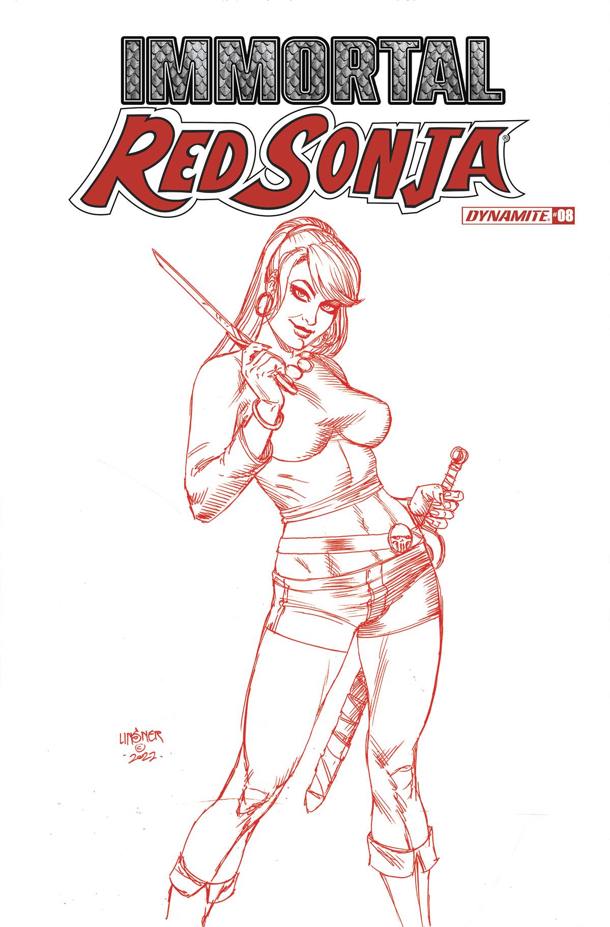 Immortal Red Sonja #8 Cover P 7 Copy Last Call Incentive Linsner Fiery Red