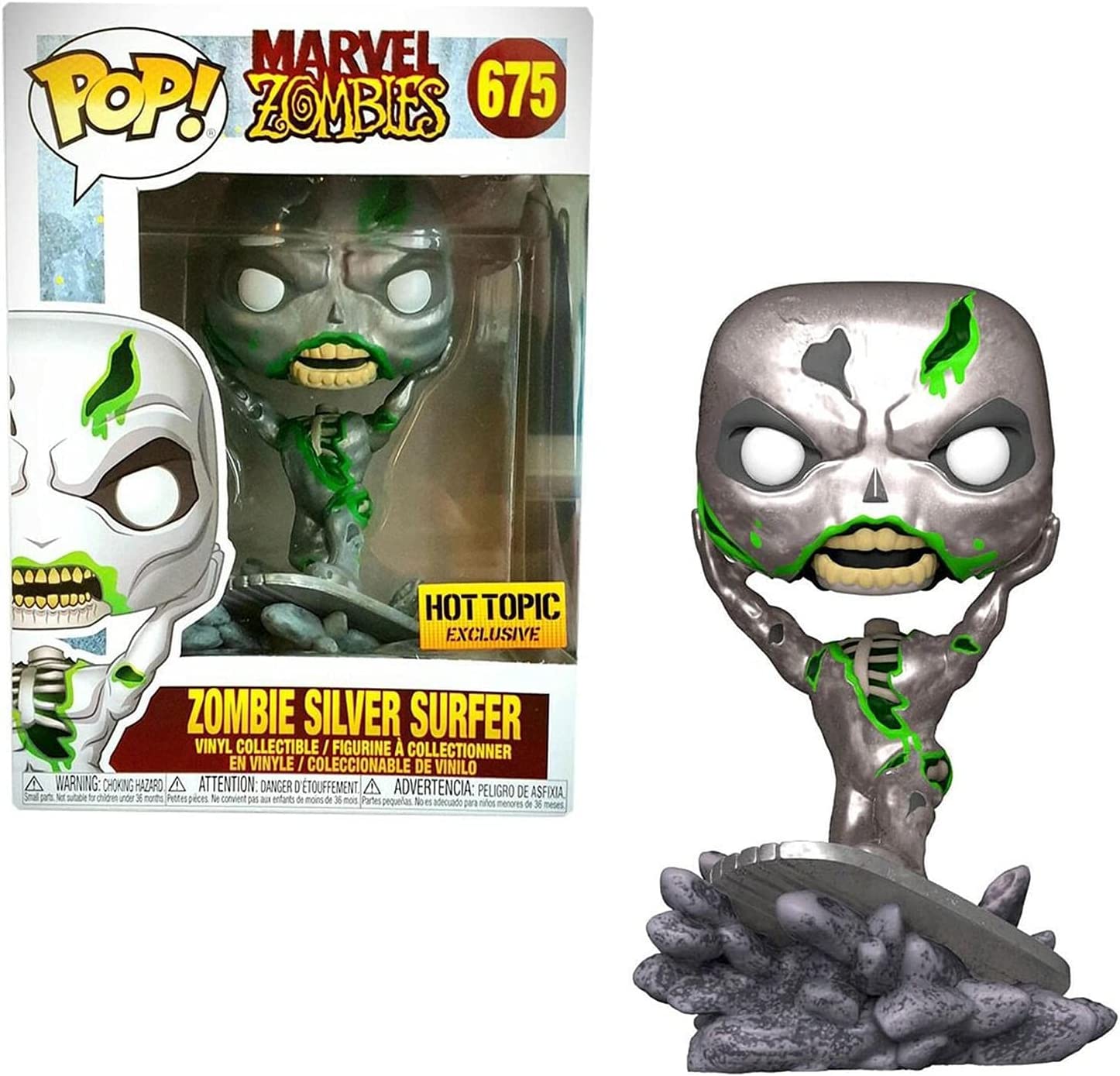 Pop Marvel Zombies Zombie Silver Surfer Hot Topic Exclusive Vinyl Figure