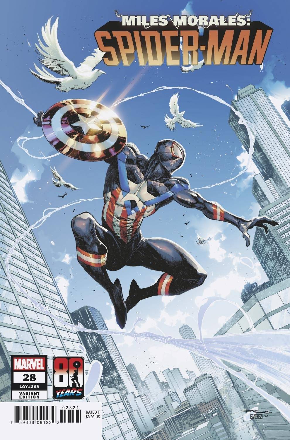 Miles Morales: Spider-Man #28 Coello Captain America 80th Variant (2019)