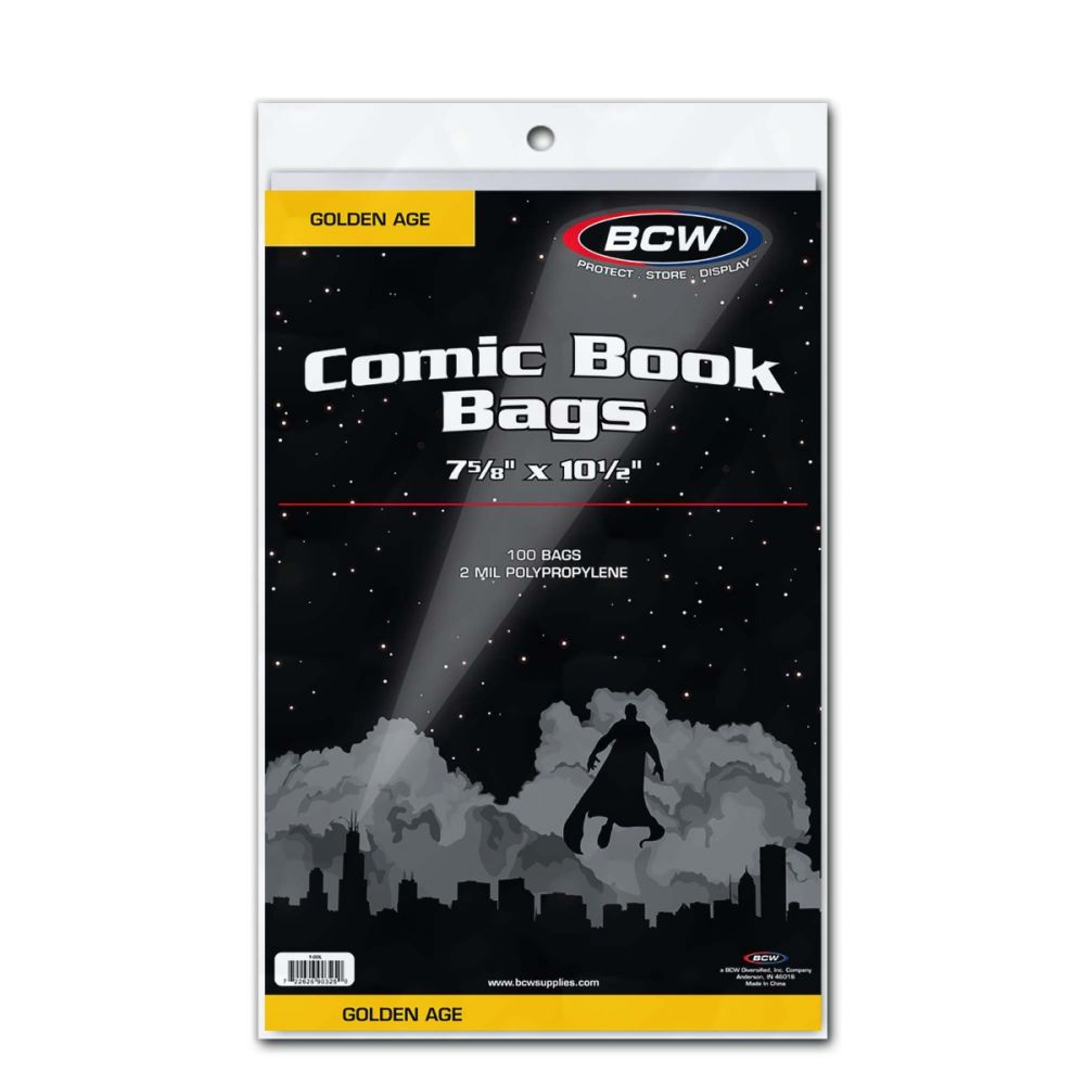 BCW Golden Comic Bags (100 Count)