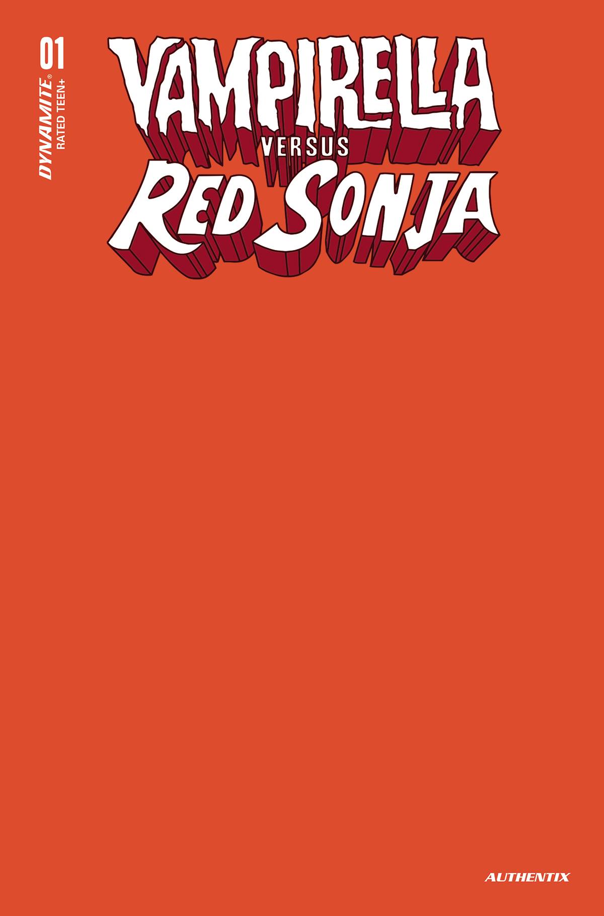 Vampirella Vs Red Sonja #1 Cover T Last Call Sonja Firey Orange Blank