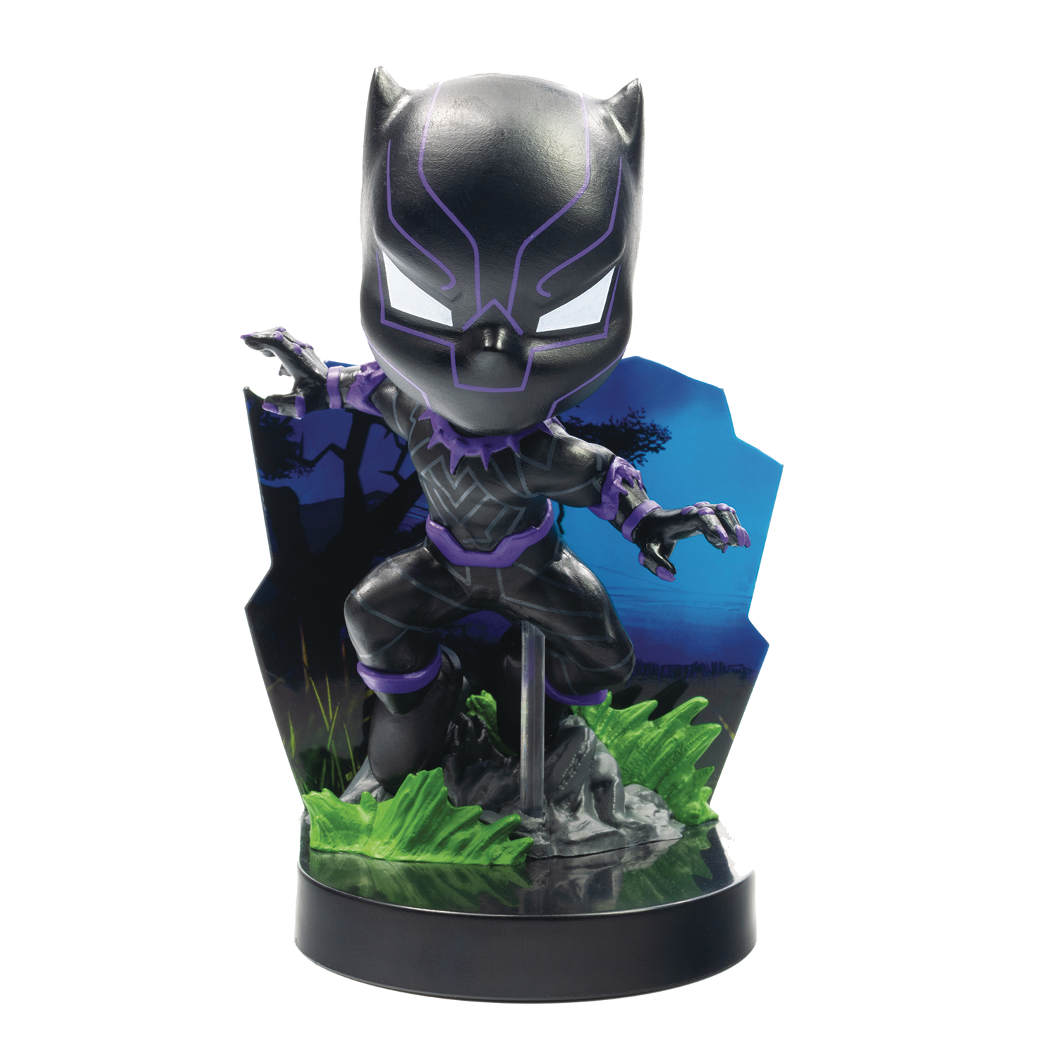 Superama Marvel Black Panther Vibranium Glow Suit Diorama