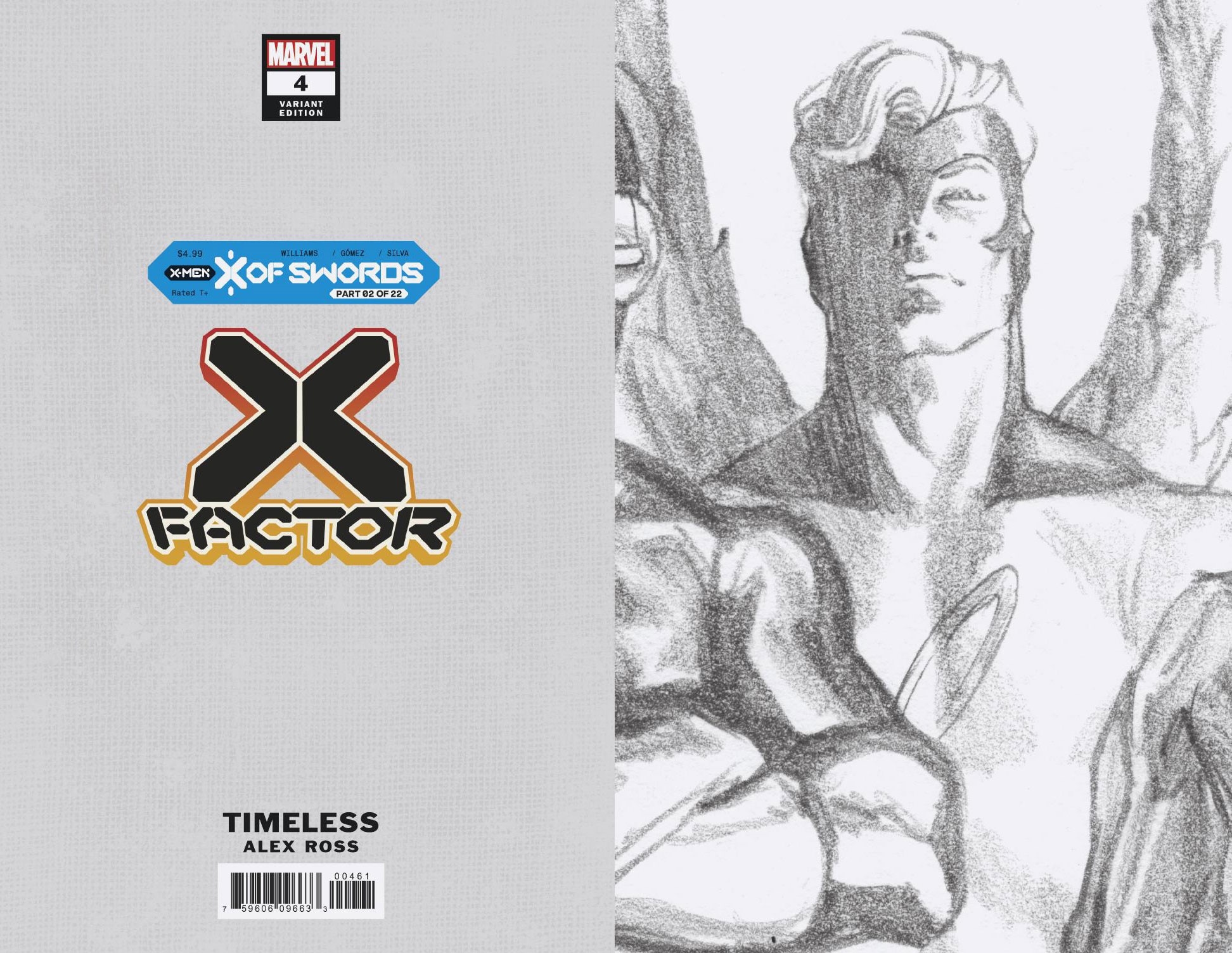 X-Factor #4 Alex Ross Angel Timeless Virgin Sketch Variant Xos (2020)