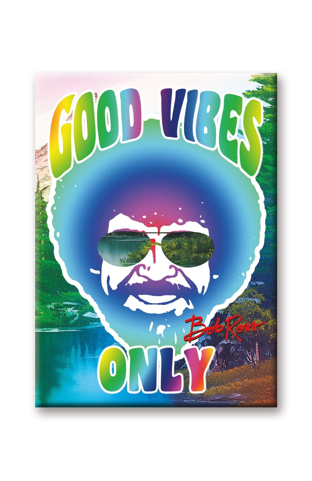 Bob Ross - Good Vibes Flat Magnet