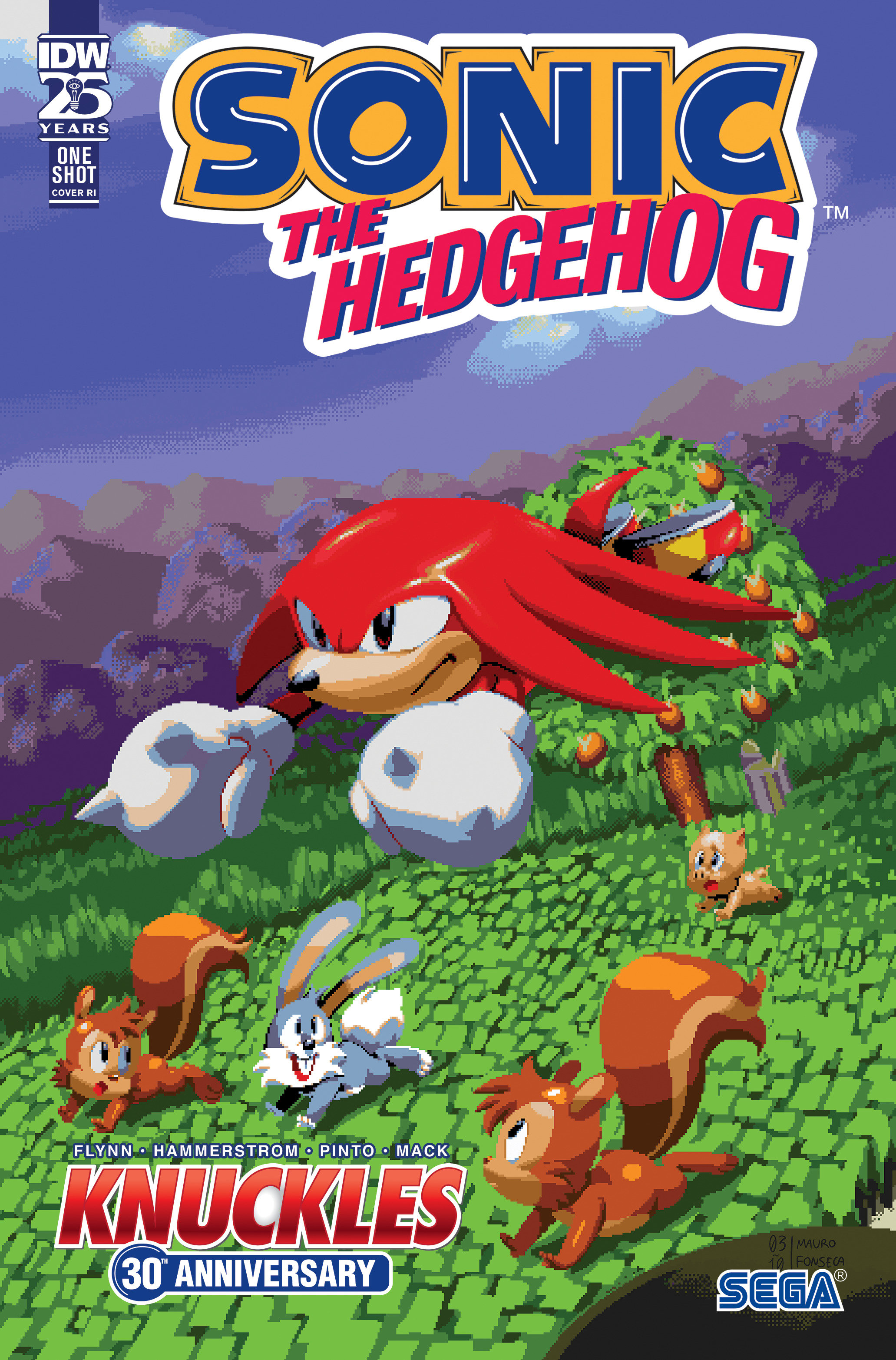 Sonic the Hedgehog Knuckles' 30th Anniversary Special Cover Fonseca 1 for 10 Variant