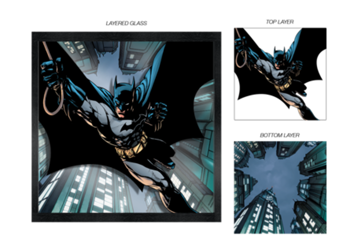 Batman 16" X 16" Layered Glass Wall Art