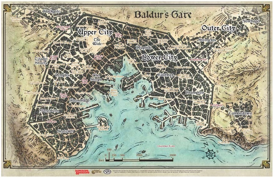 Dungeons & Dragons Premium Baldur's Gate Map