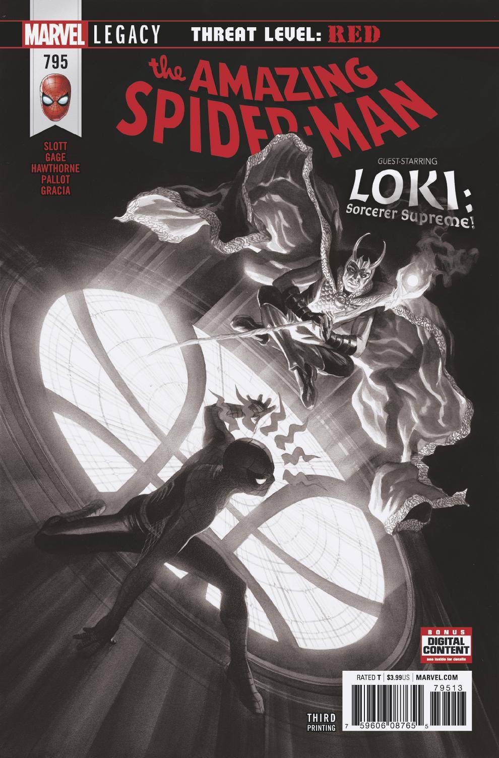 Amazing Spider-Man #795 Alex Ross Black & White 3rd Printing Variant (2017)