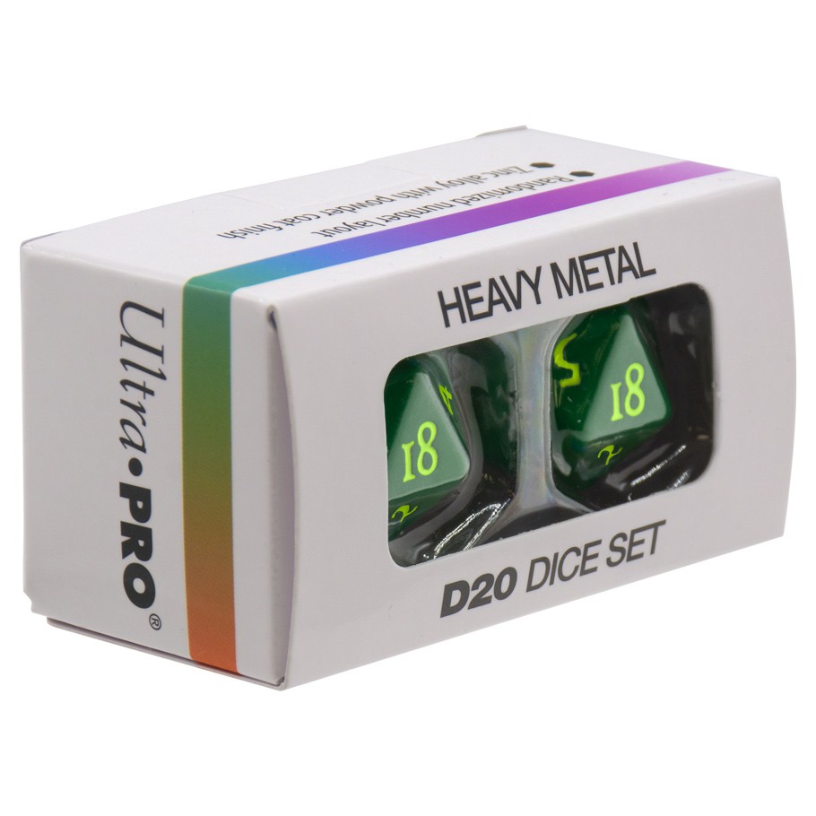 Heavy Metal Dice 2D20 Vivid Green